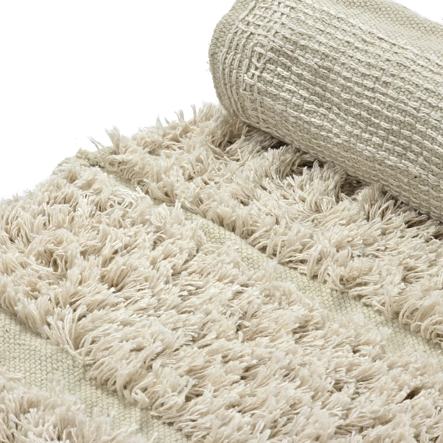Alfombras redondeadas - Ikara Natural Cotton Shaggy (crema)