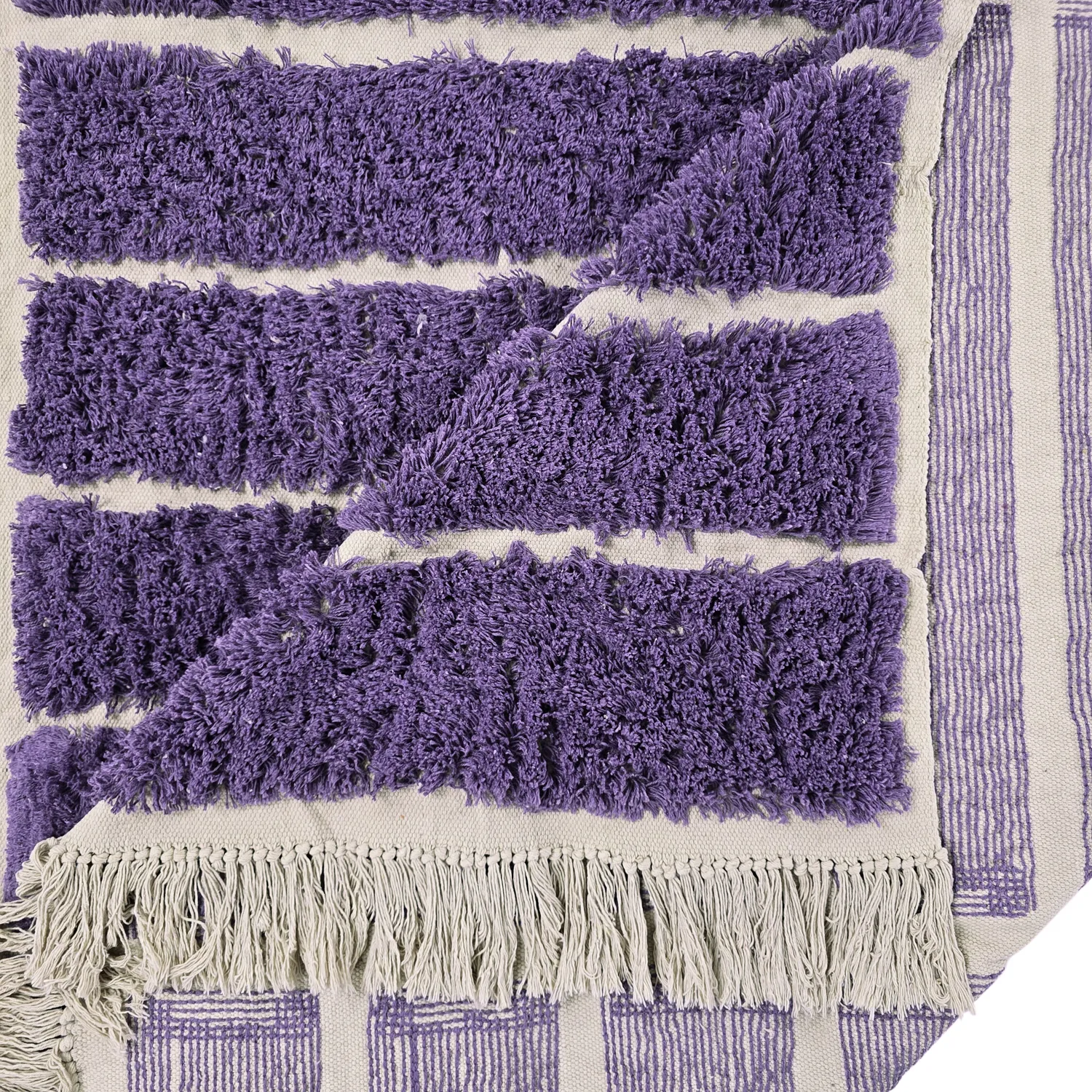 Alfombras de pelo largo - Ikara Natural Cotton Shaggy (púrpura)