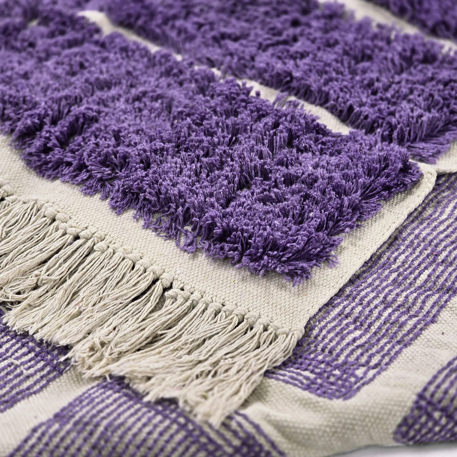 Alfombras de pelo largo - Ikara Natural Cotton Shaggy (púrpura)