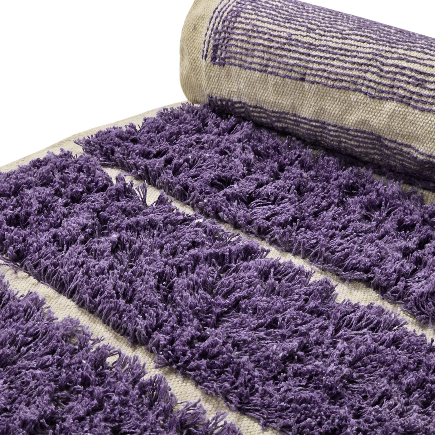 Alfombras de pelo largo - Ikara Natural Cotton Shaggy (púrpura)
