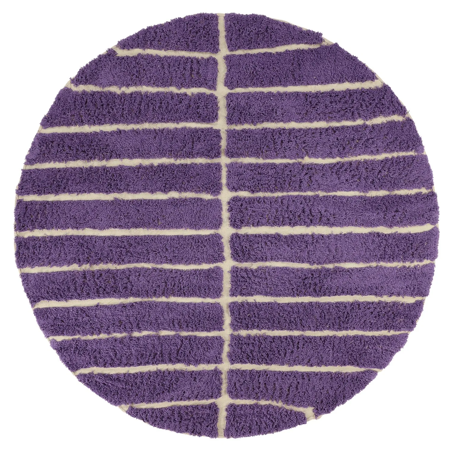 Alfombras redondeadas - Ikara Natural Cotton Shaggy (púrpura)