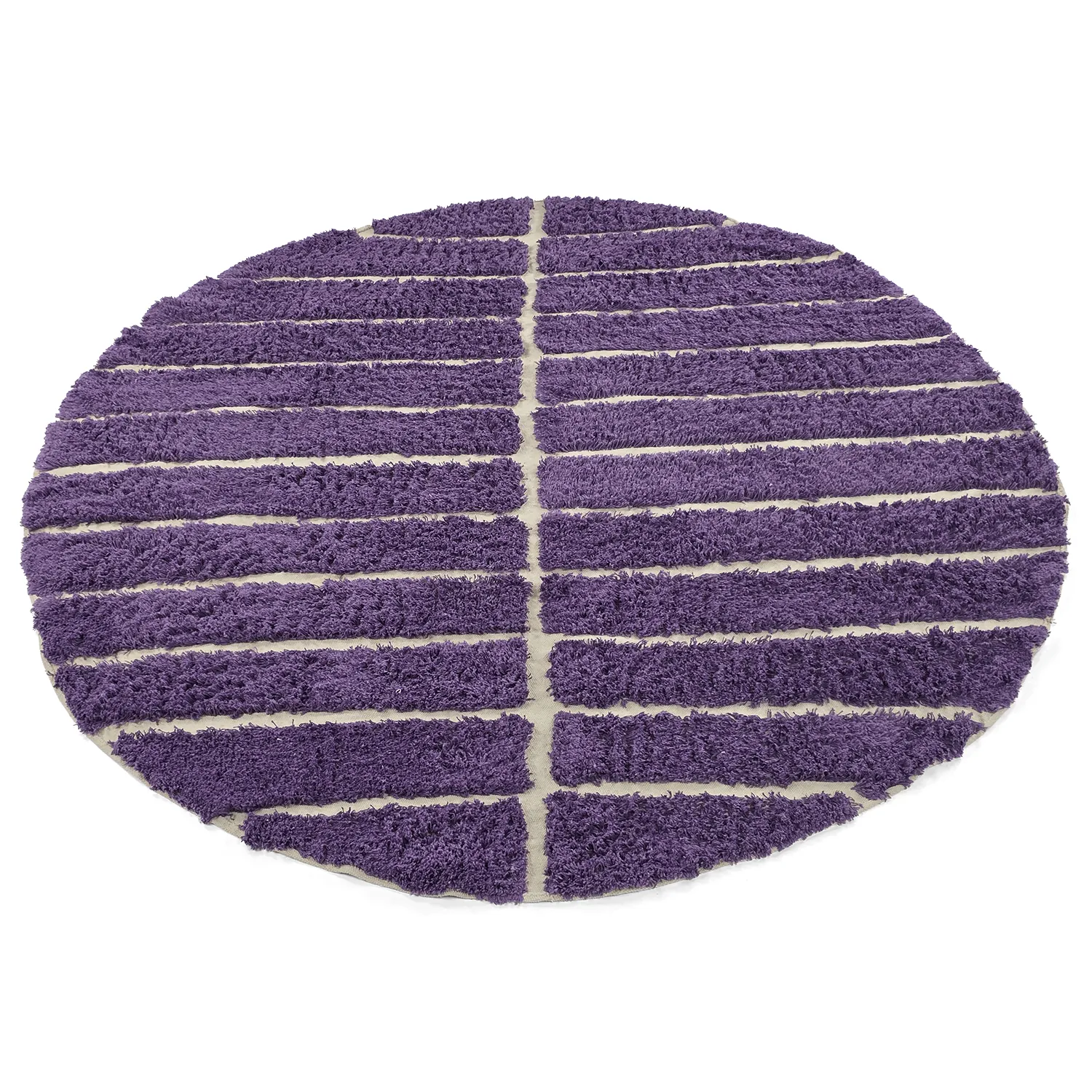 Alfombras redondeadas - Ikara Natural Cotton Shaggy (púrpura)
