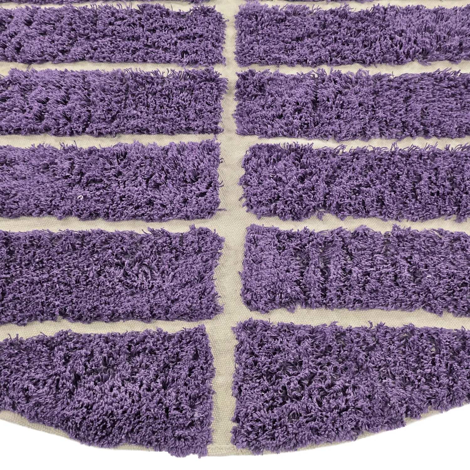 Alfombras redondeadas - Ikara Natural Cotton Shaggy (púrpura)