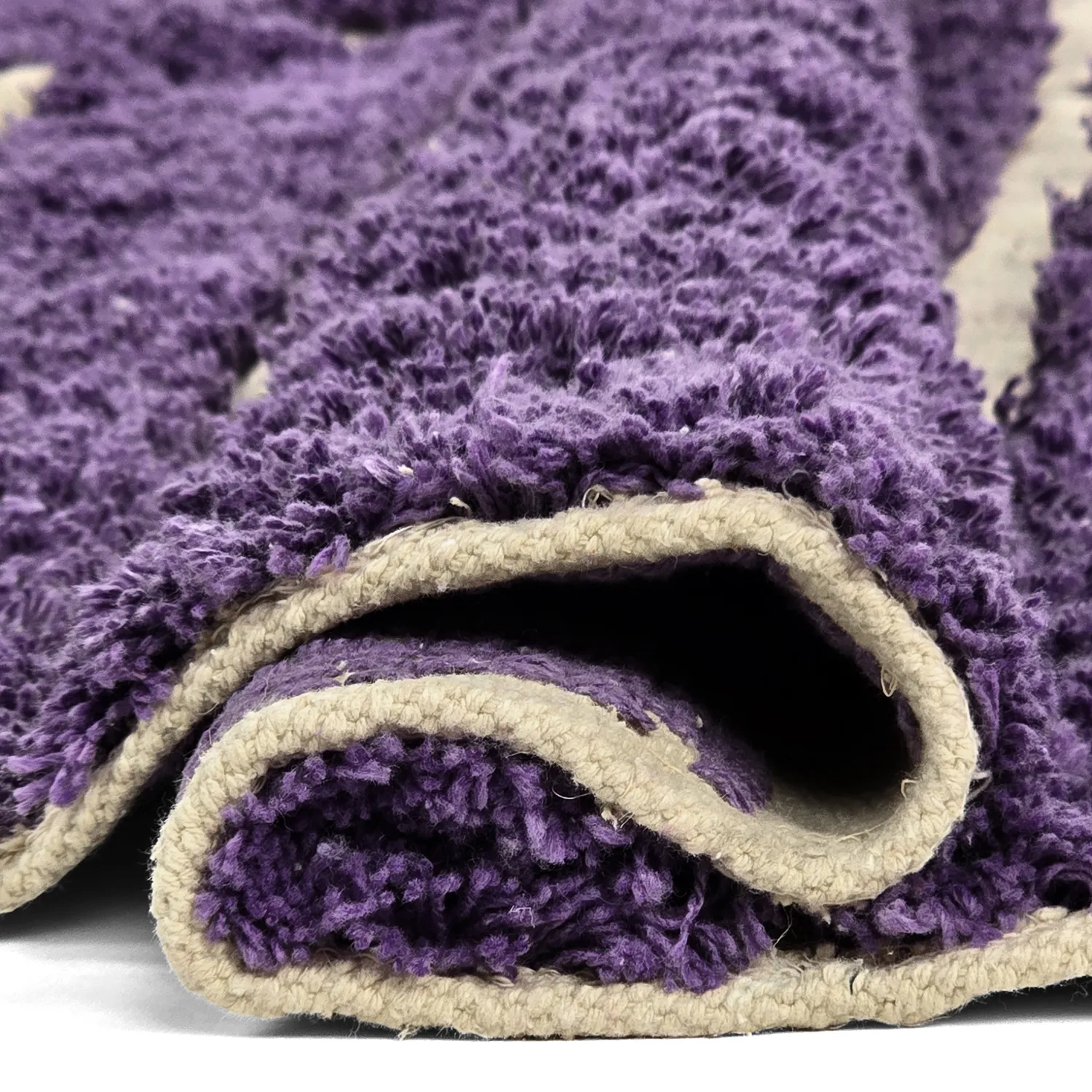 Alfombras redondeadas - Ikara Natural Cotton Shaggy (púrpura)