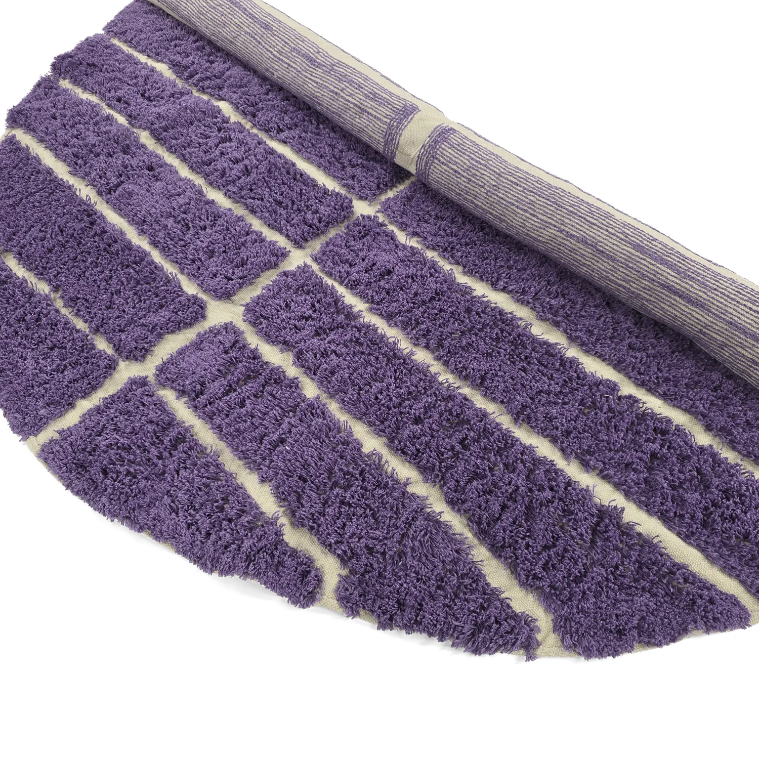 Alfombras redondeadas - Ikara Natural Cotton Shaggy (púrpura)