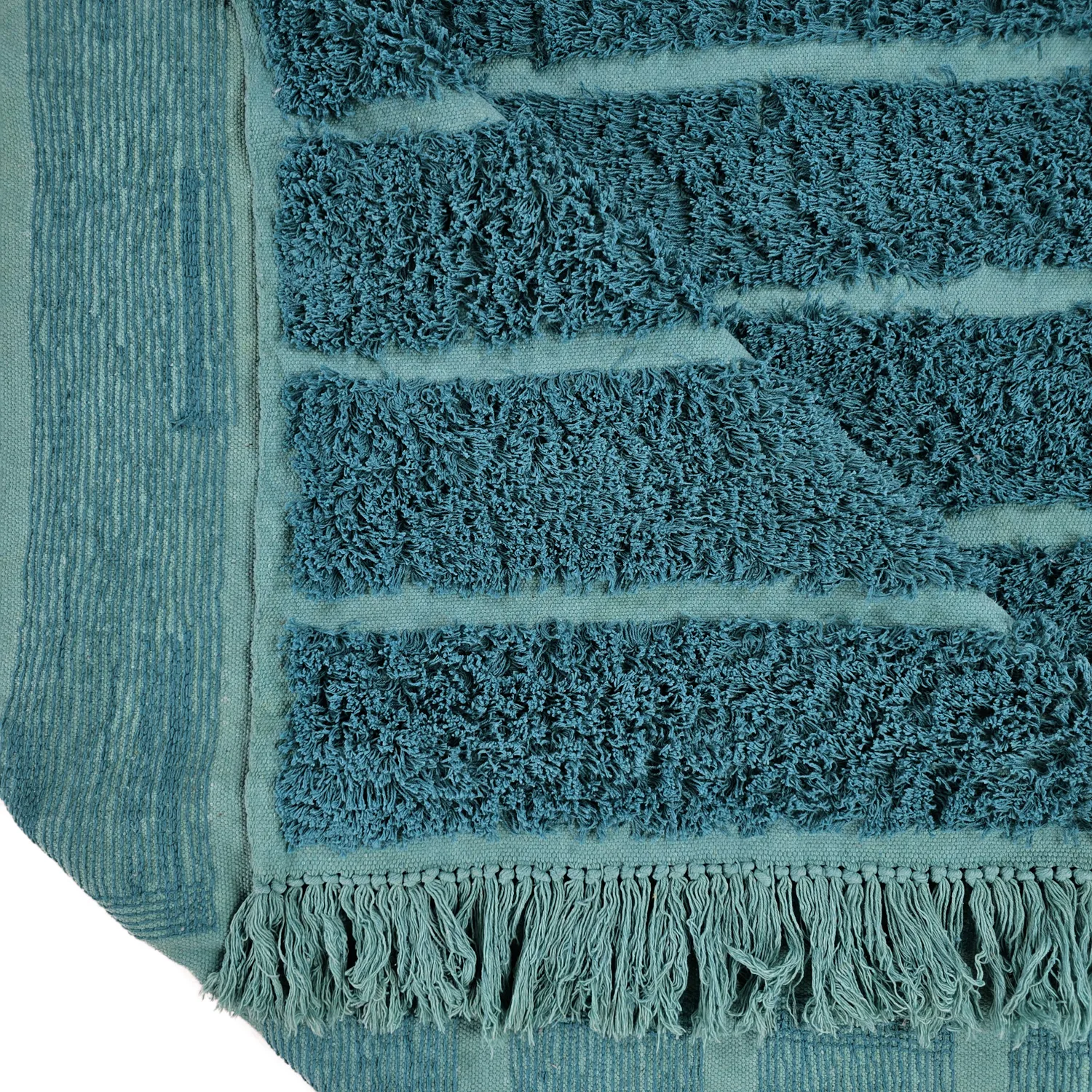 Alfombras de pelo largo - Ikara Natural Cotton Shaggy (turquesa)