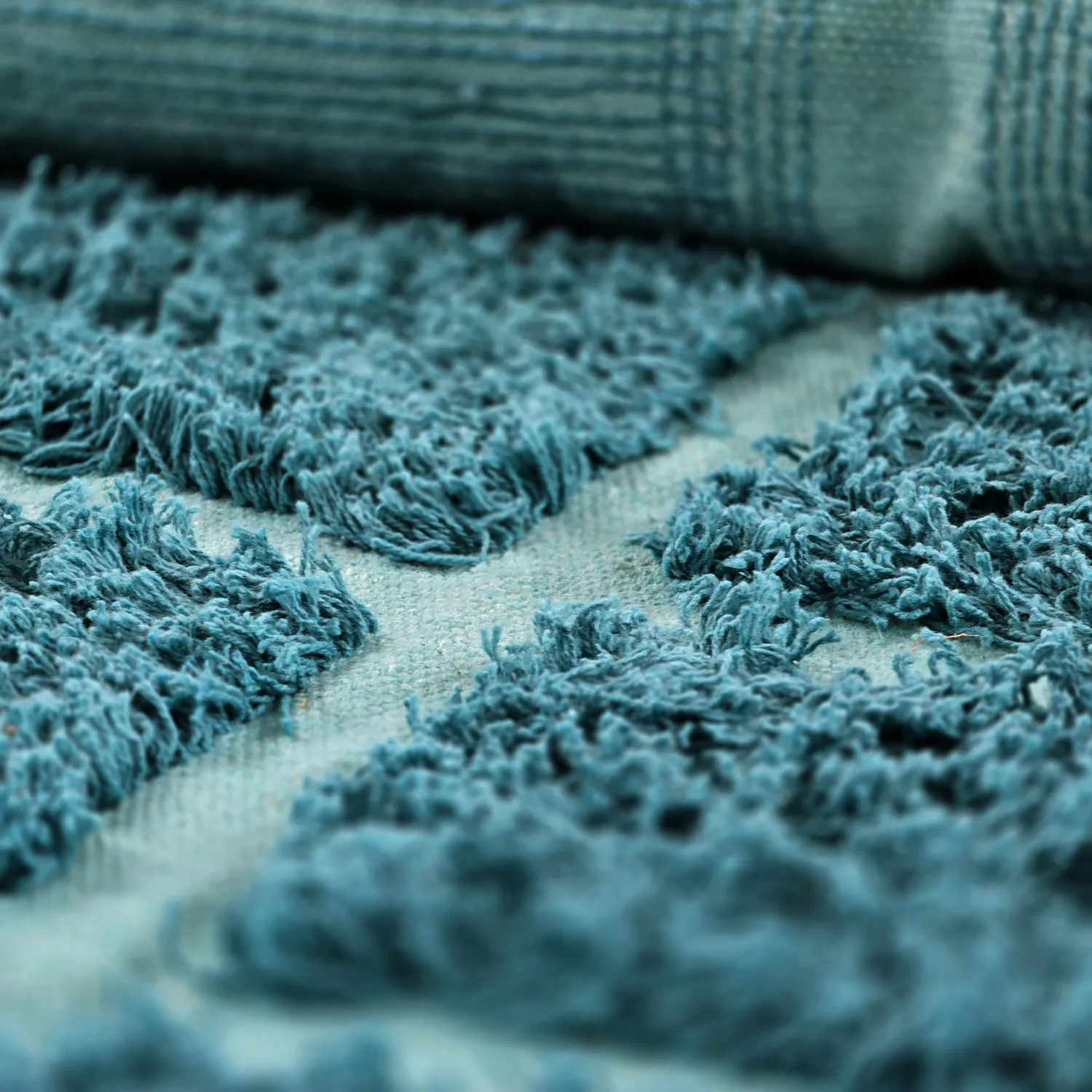Alfombras de pelo largo - Ikara Natural Cotton Shaggy (turquesa)