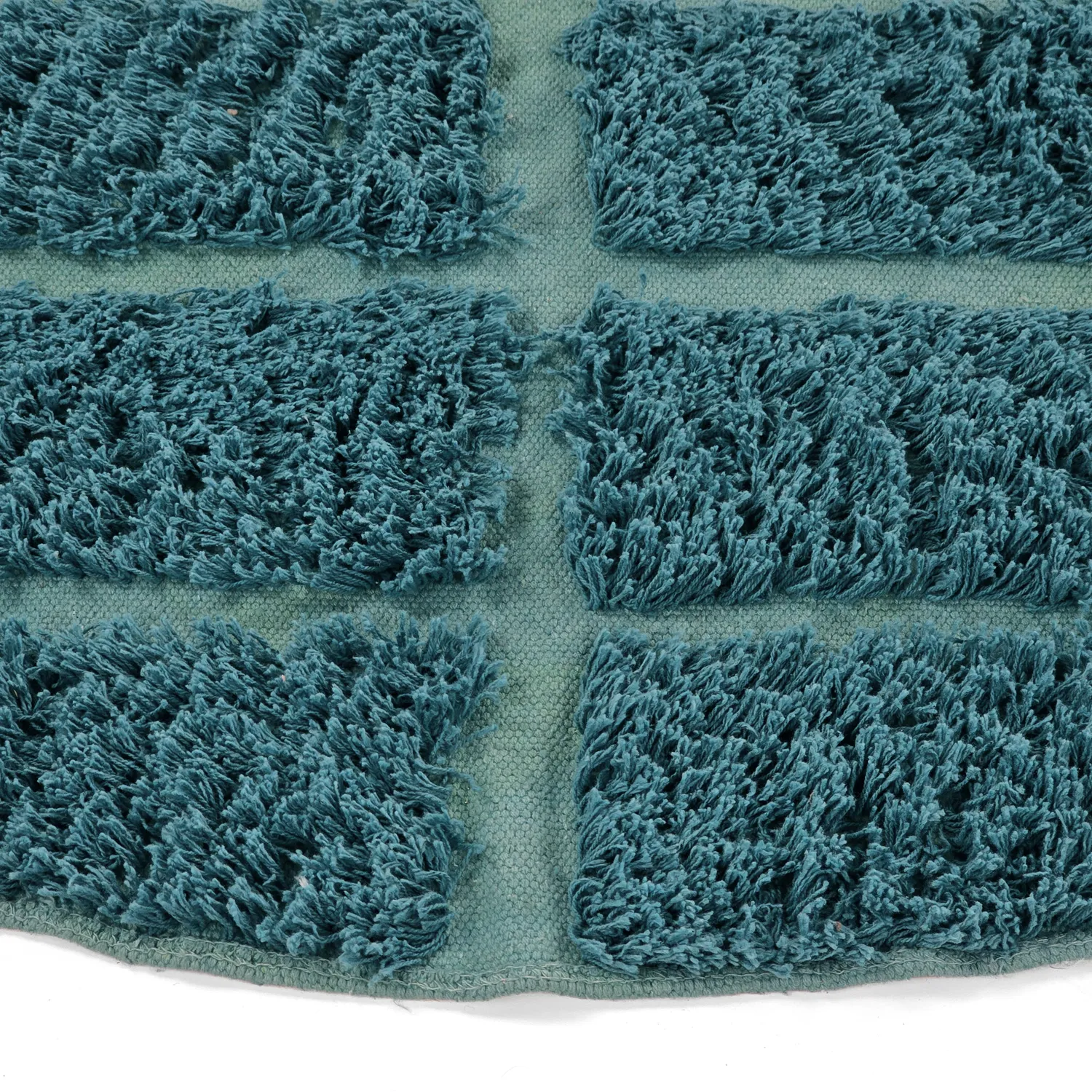 Alfombras redondeadas - Ikara Natural Cotton Shaggy (turquesa)