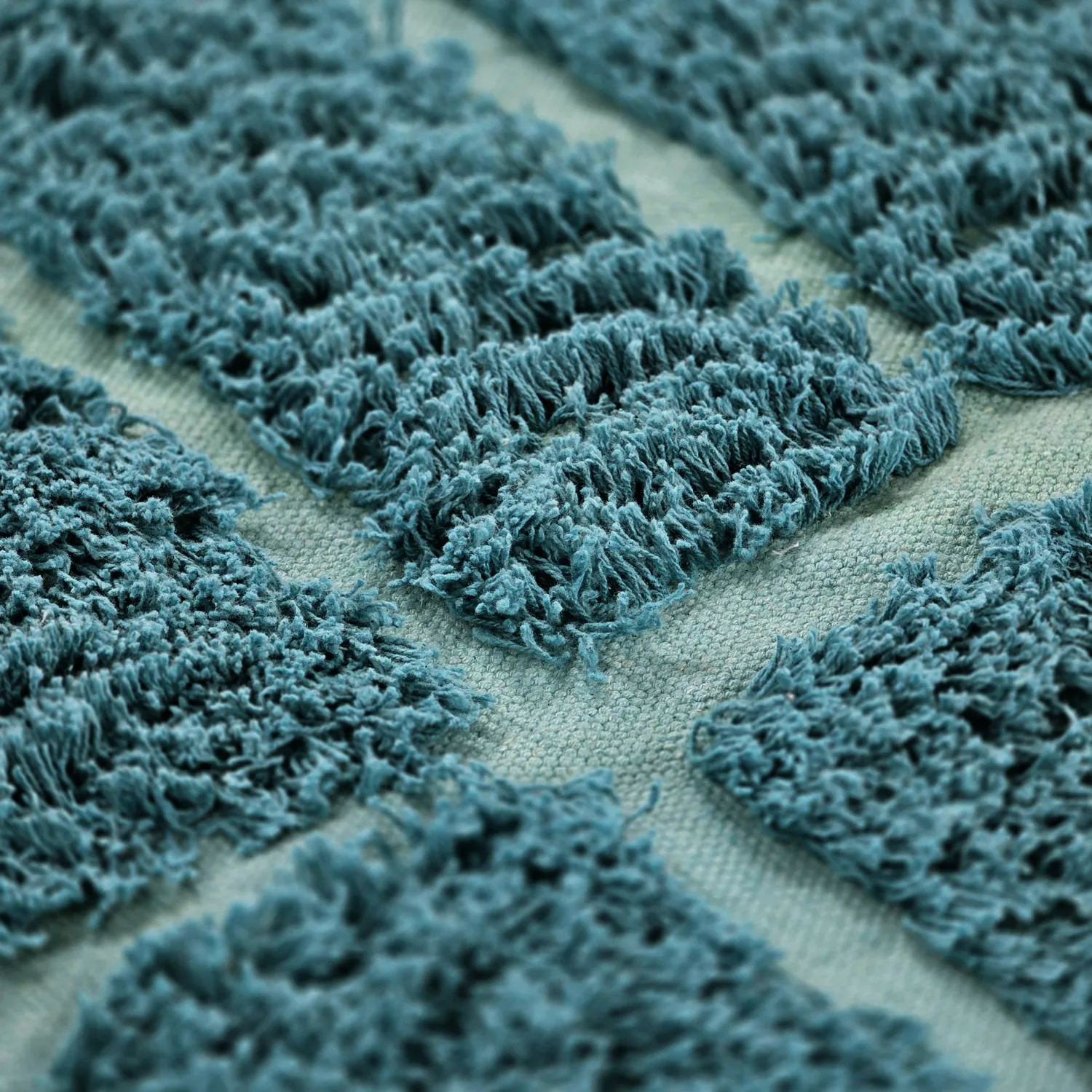Alfombras redondeadas - Ikara Natural Cotton Shaggy (turquesa)