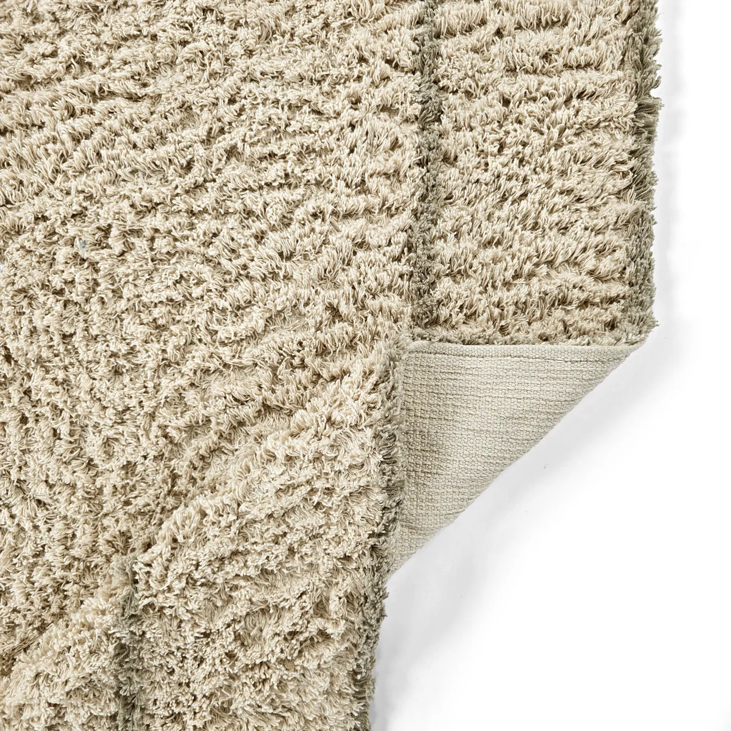 Alfombras de pelo largo - Kairi Natural Cotton Shaggy (beige/topo)