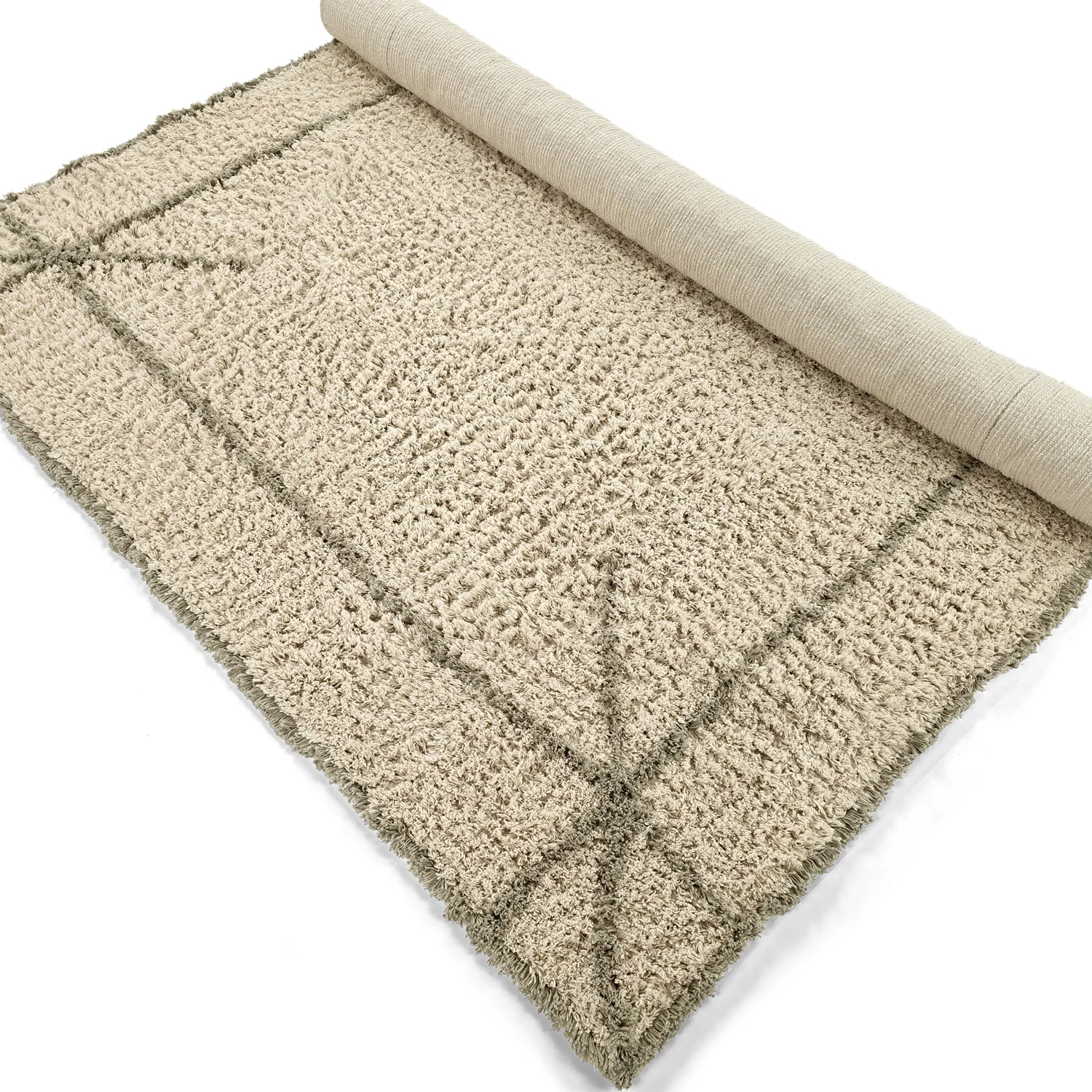 Alfombras de pelo largo - Kairi Natural Cotton Shaggy (beige/topo)