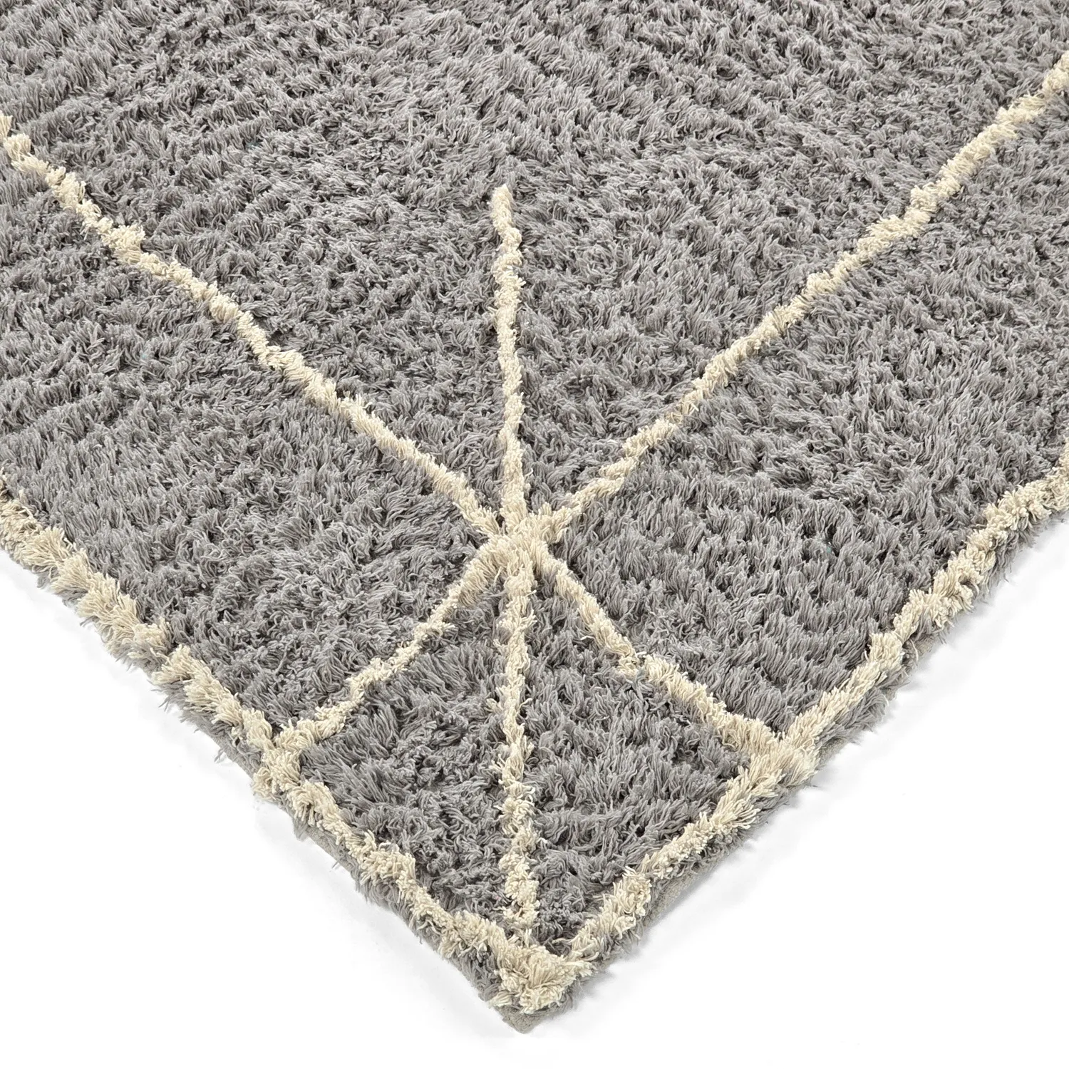 Alfombras de pelo largo - Kairi Natural Cotton Shaggy (gris/beige)