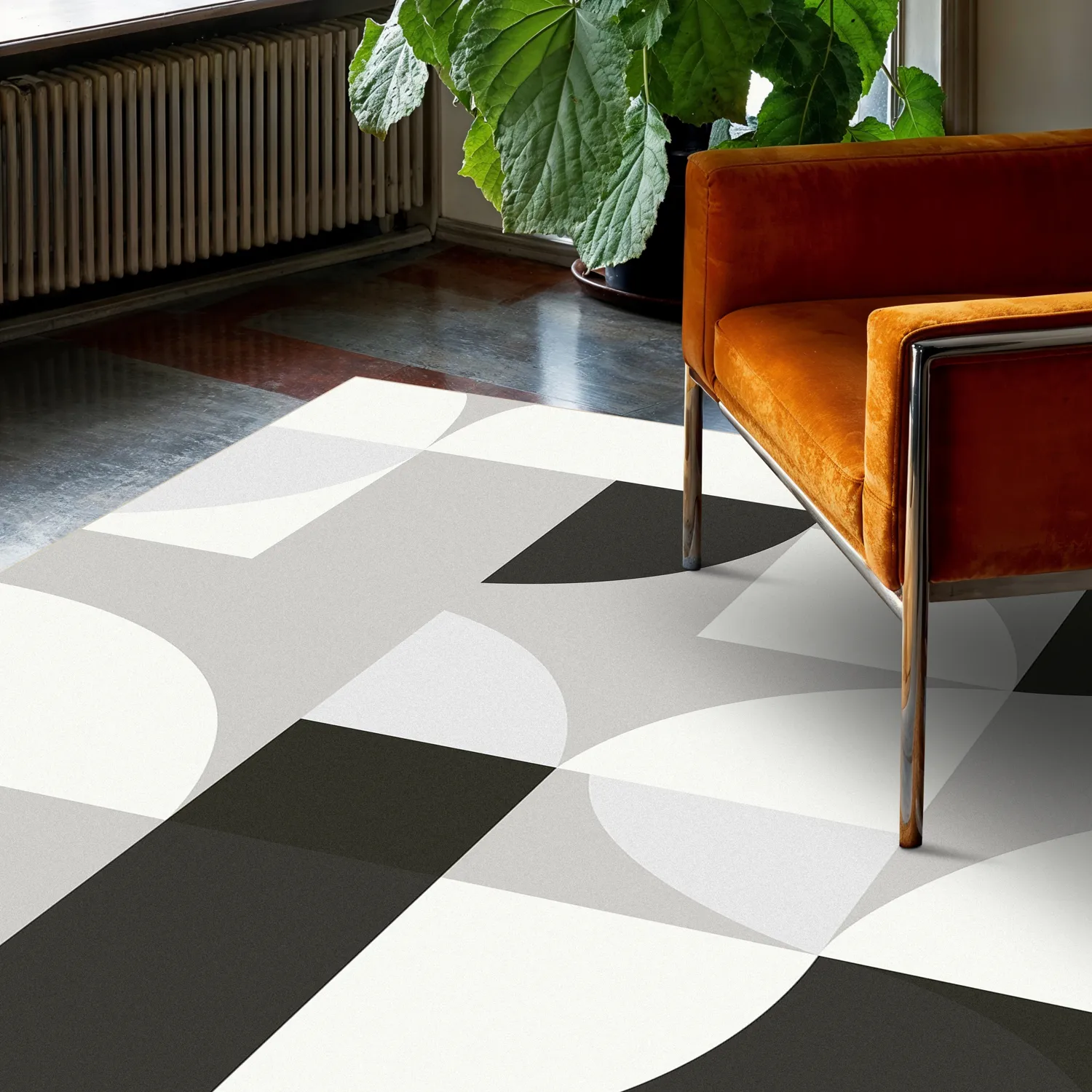Alfombra Wilton - Kalami (blanco/gris/negro)