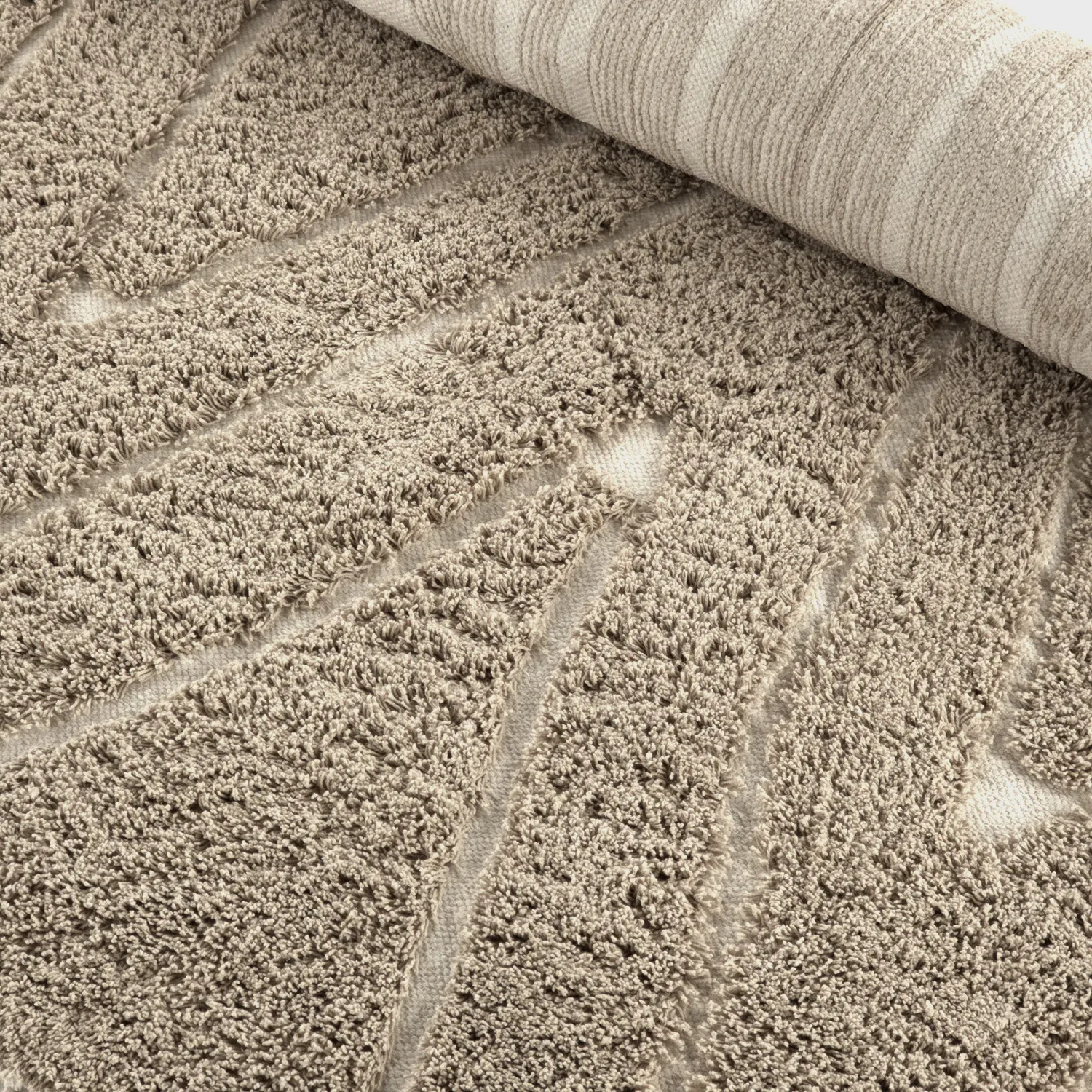 Alfombras de pelo largo - Kindon Natural Cotton Shaggy (beige/blanco)