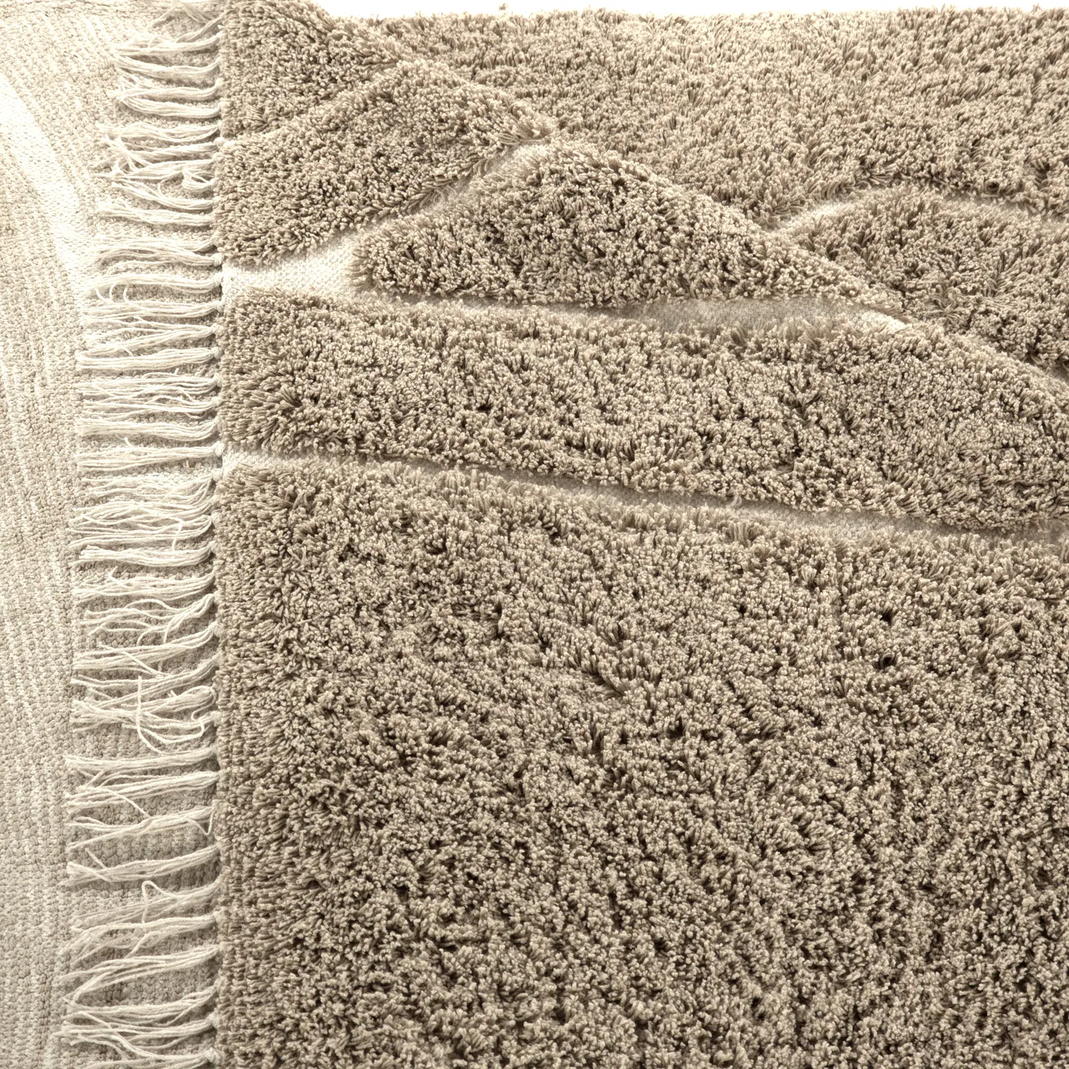 Alfombras de pelo largo - Kindon Natural Cotton Shaggy (beige/blanco)