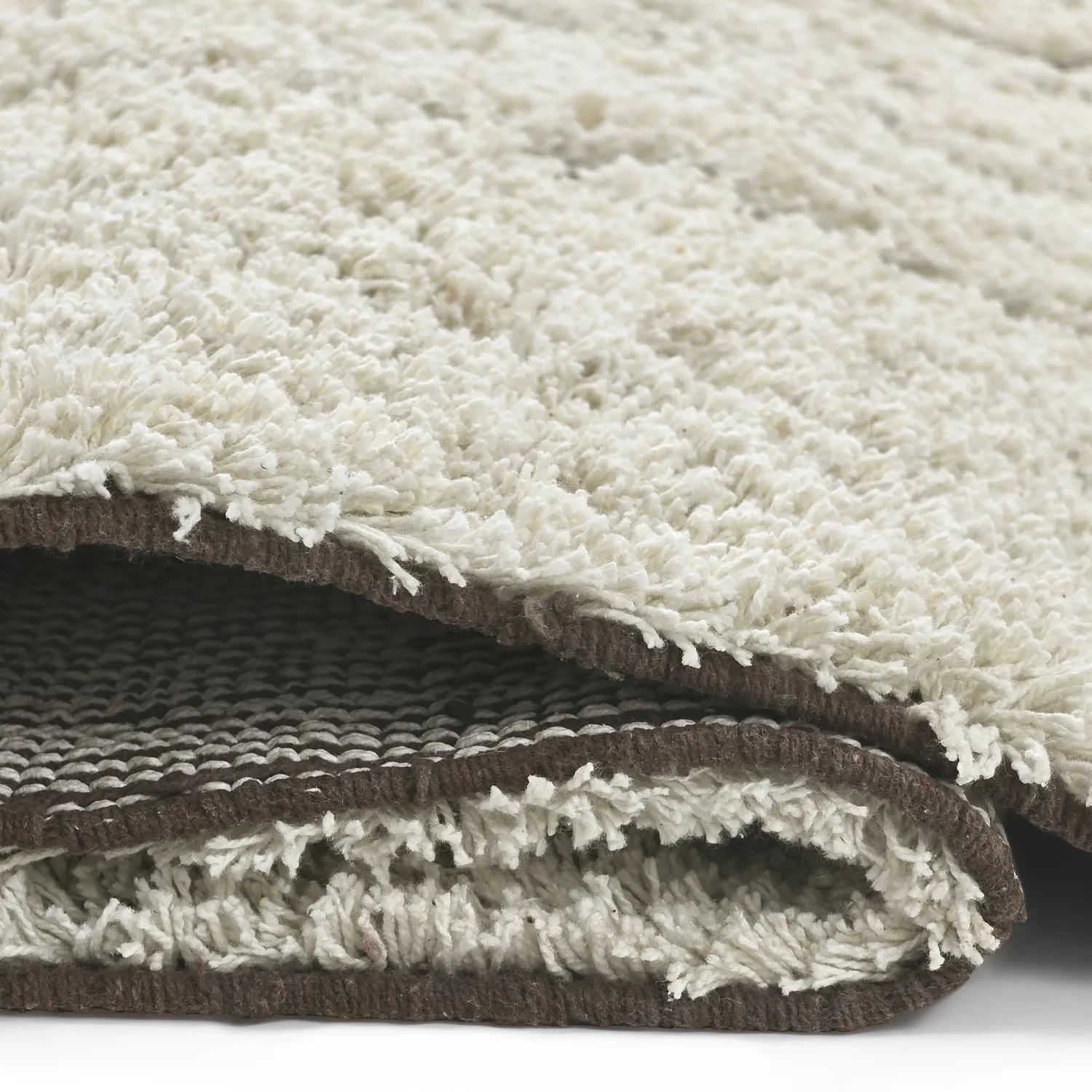 Alfombras de pelo largo - Kindon Natural Cotton Shaggy (blanco roto/marrón)