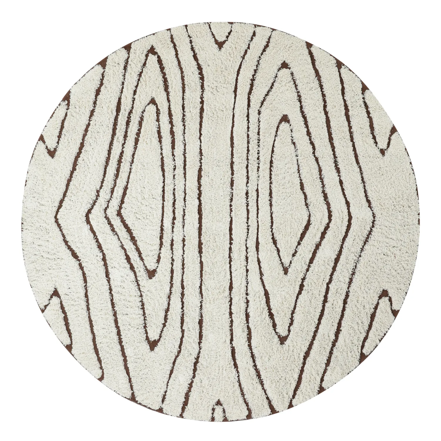 Alfombras redondeadas - Kindon Natural Cotton Shaggy (blanco roto/marrón)