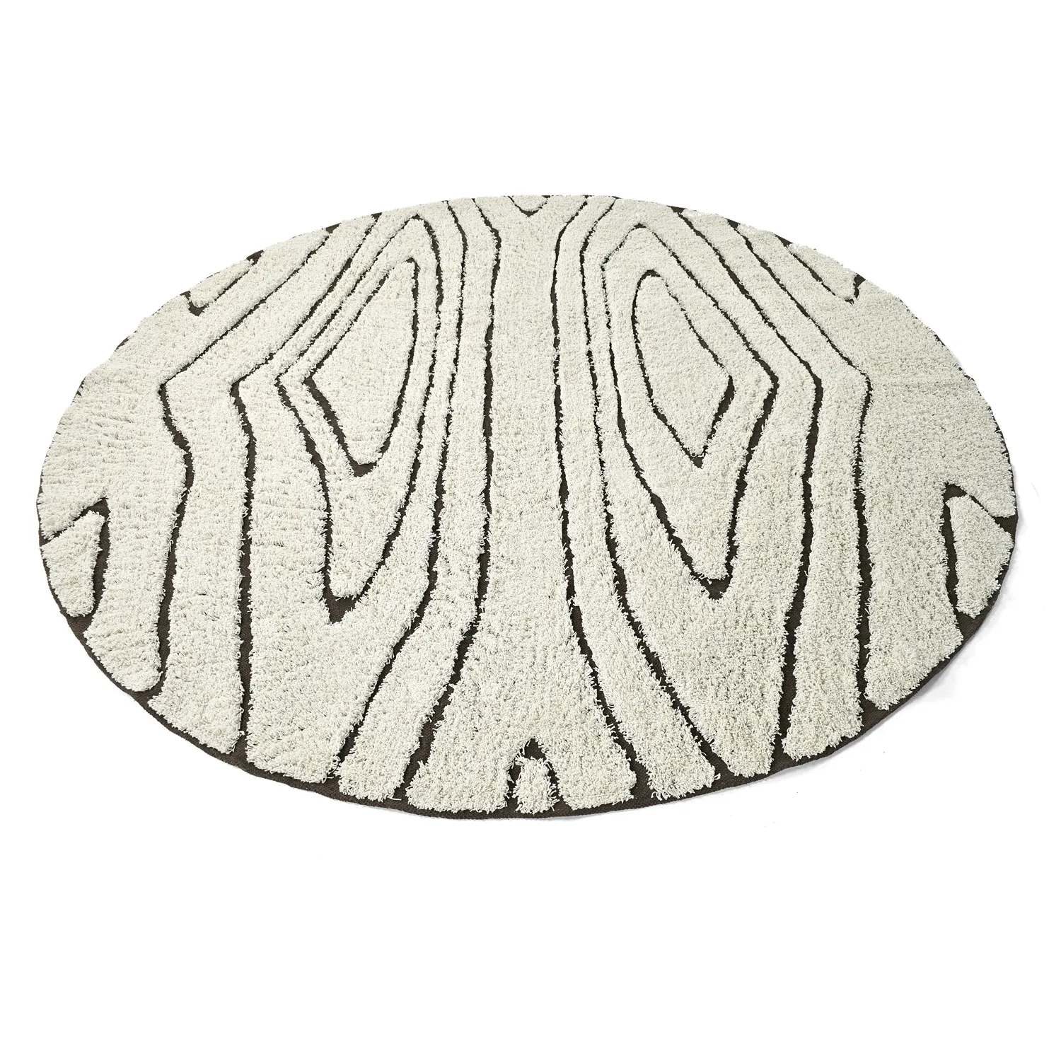 Alfombras redondeadas - Kindon Natural Cotton Shaggy (blanco roto/marrón)