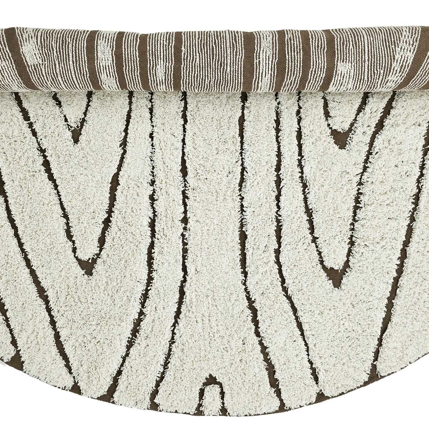 Alfombras redondeadas - Kindon Natural Cotton Shaggy (blanco roto/marrón)