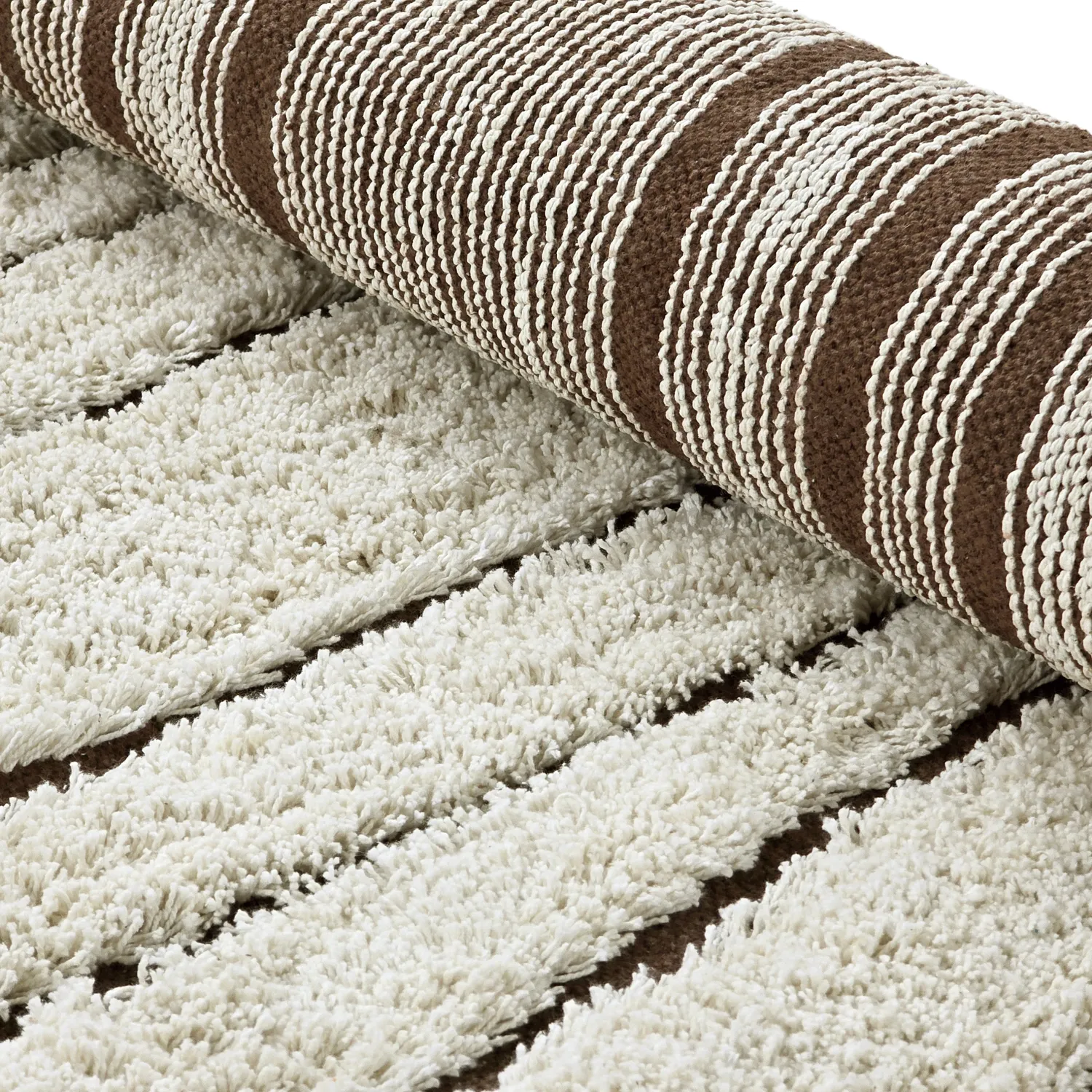 Alfombras redondeadas - Kindon Natural Cotton Shaggy (blanco roto/marrón)