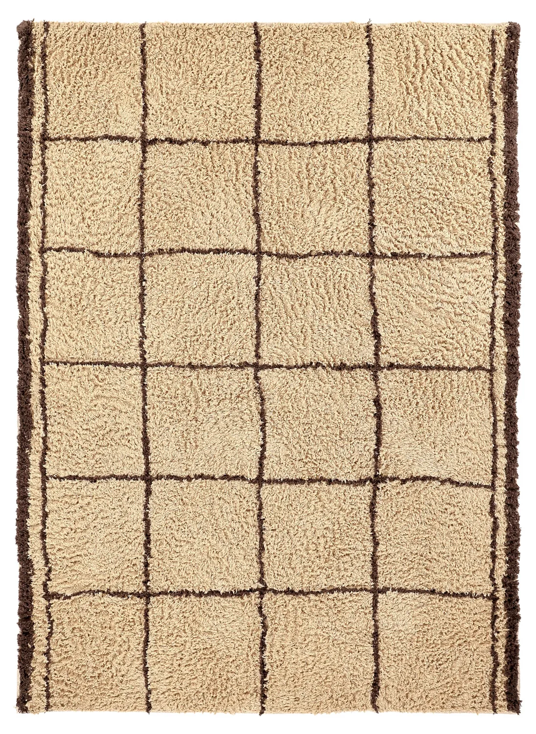 Alfombras de pelo largo - Lana Natural Cotton Shaggy (beige/marrón)