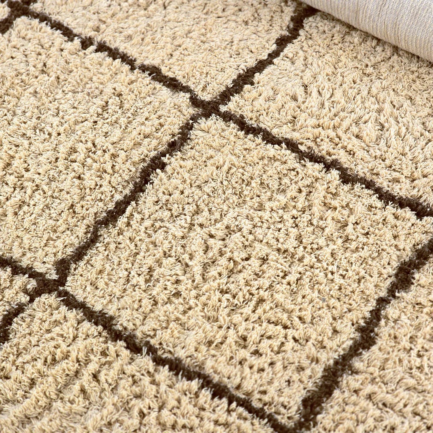 Alfombras de pelo largo - Lana Natural Cotton Shaggy (beige/marrón)