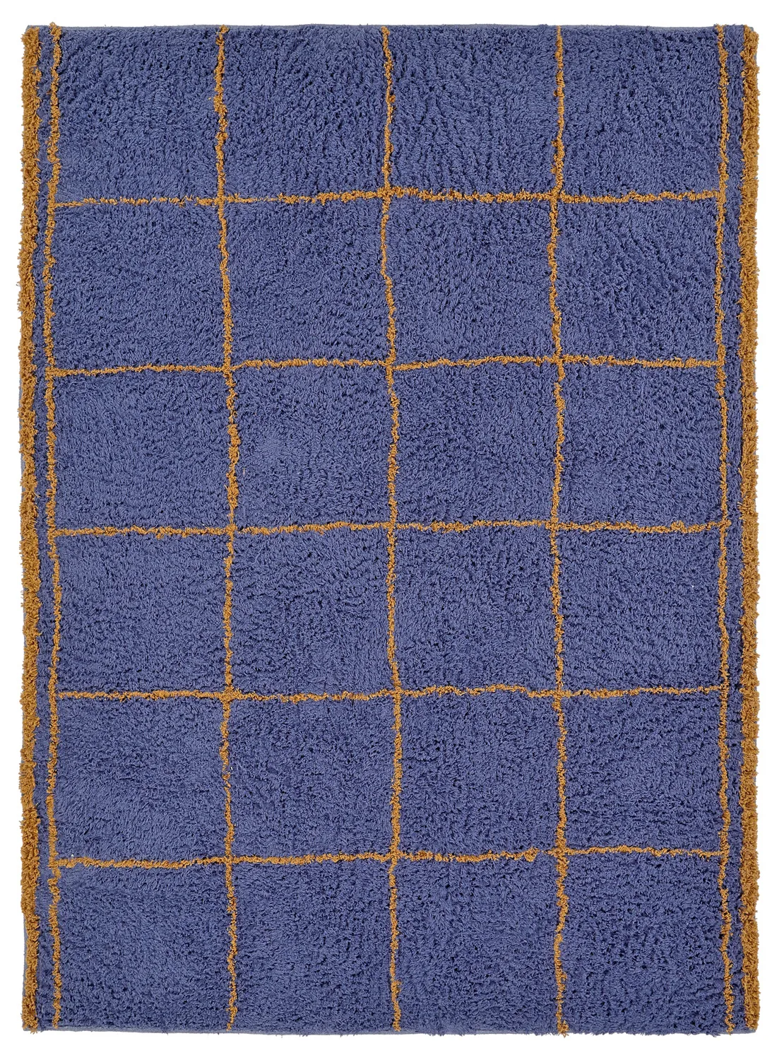 Alfombras de pelo largo - Lana Natural Cotton Shaggy (azul/amarillo)