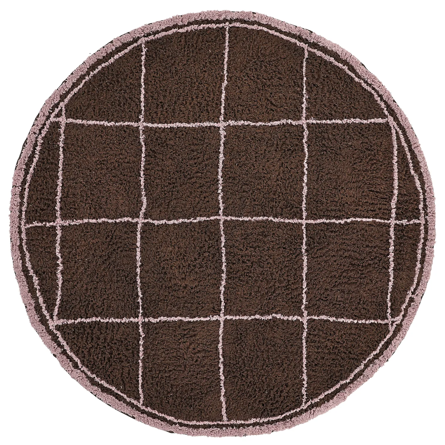 Alfombras redondeadas - Lana Natural Cotton Shaggy (marrón)