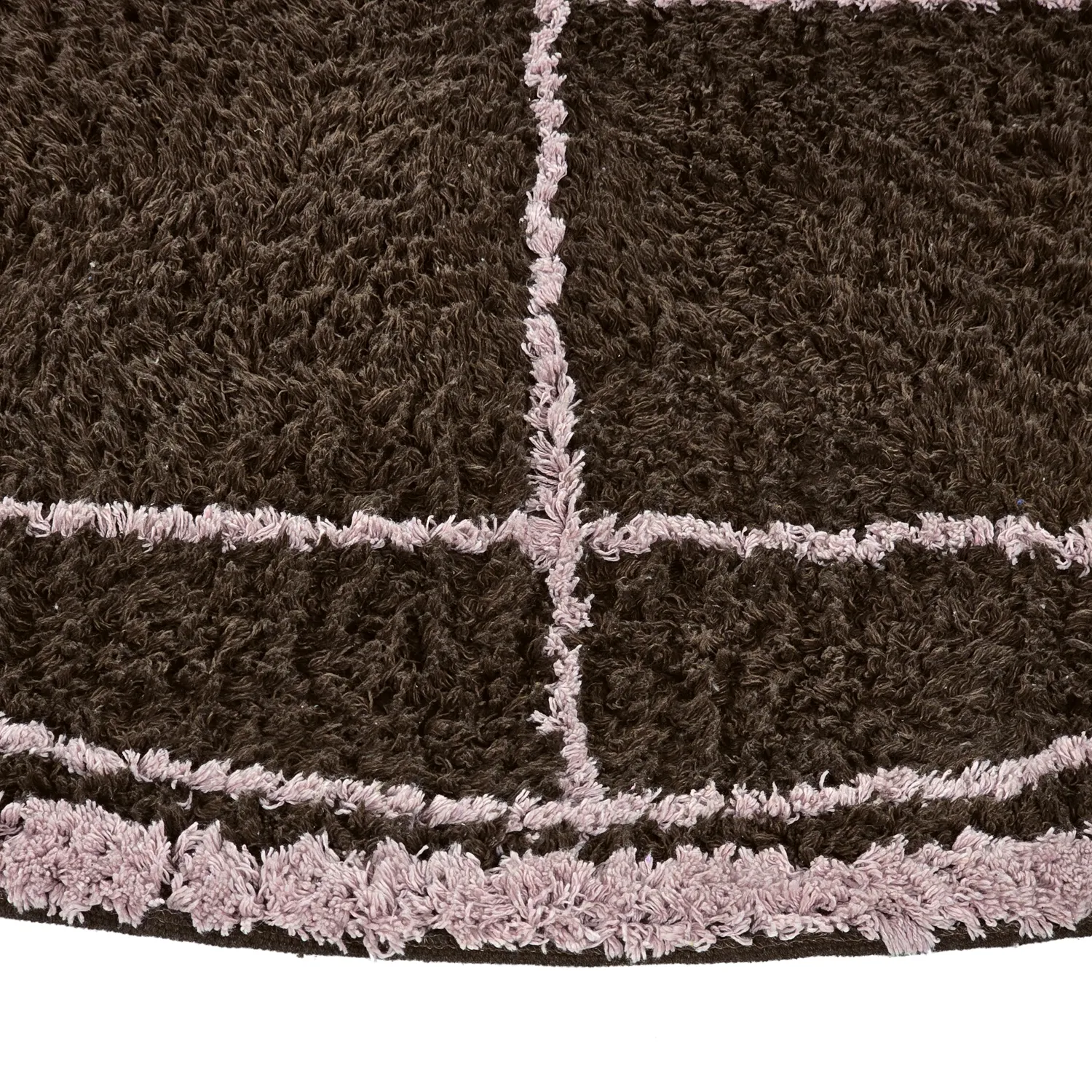 Alfombras redondeadas - Lana Natural Cotton Shaggy (marrón)