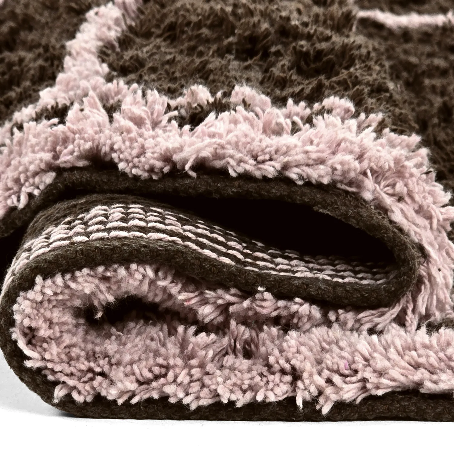 Alfombras redondeadas - Lana Natural Cotton Shaggy (marrón)