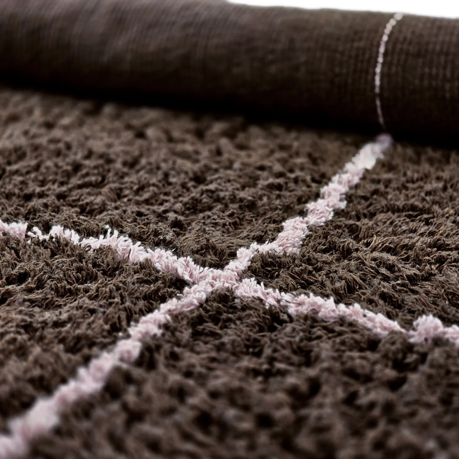 Alfombras redondeadas - Lana Natural Cotton Shaggy (marrón)