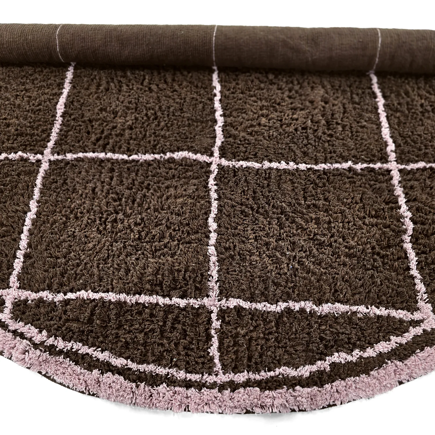 Alfombras redondeadas - Lana Natural Cotton Shaggy (marrón)