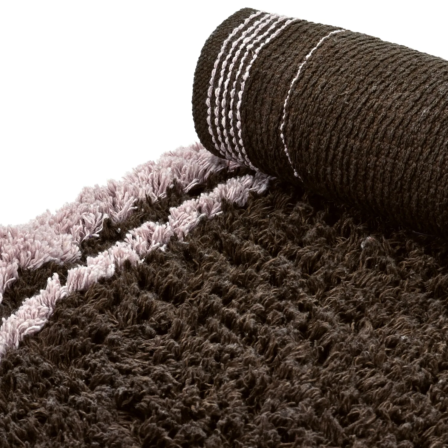 Alfombras redondeadas - Lana Natural Cotton Shaggy (marrón)