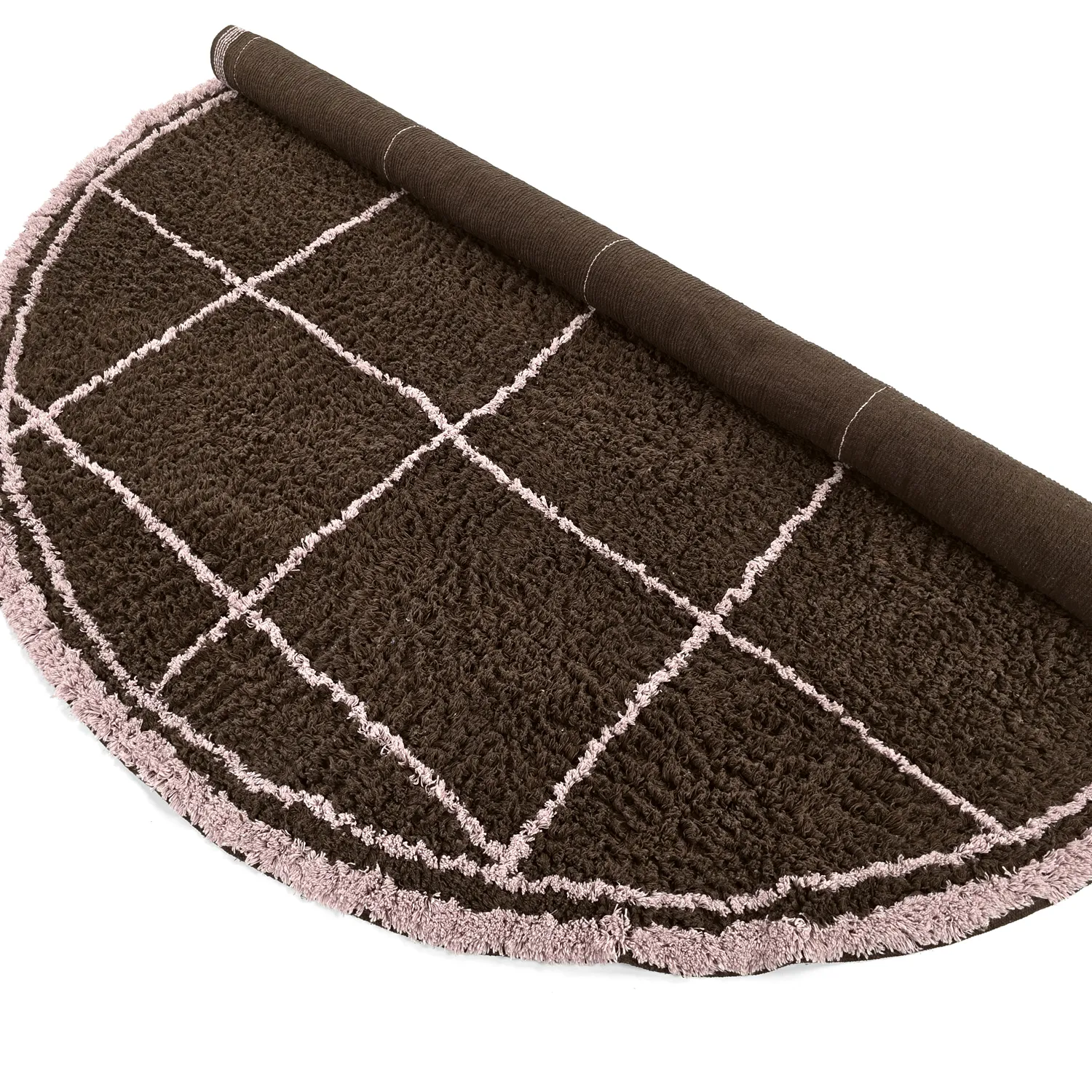 Alfombras redondeadas - Lana Natural Cotton Shaggy (marrón)