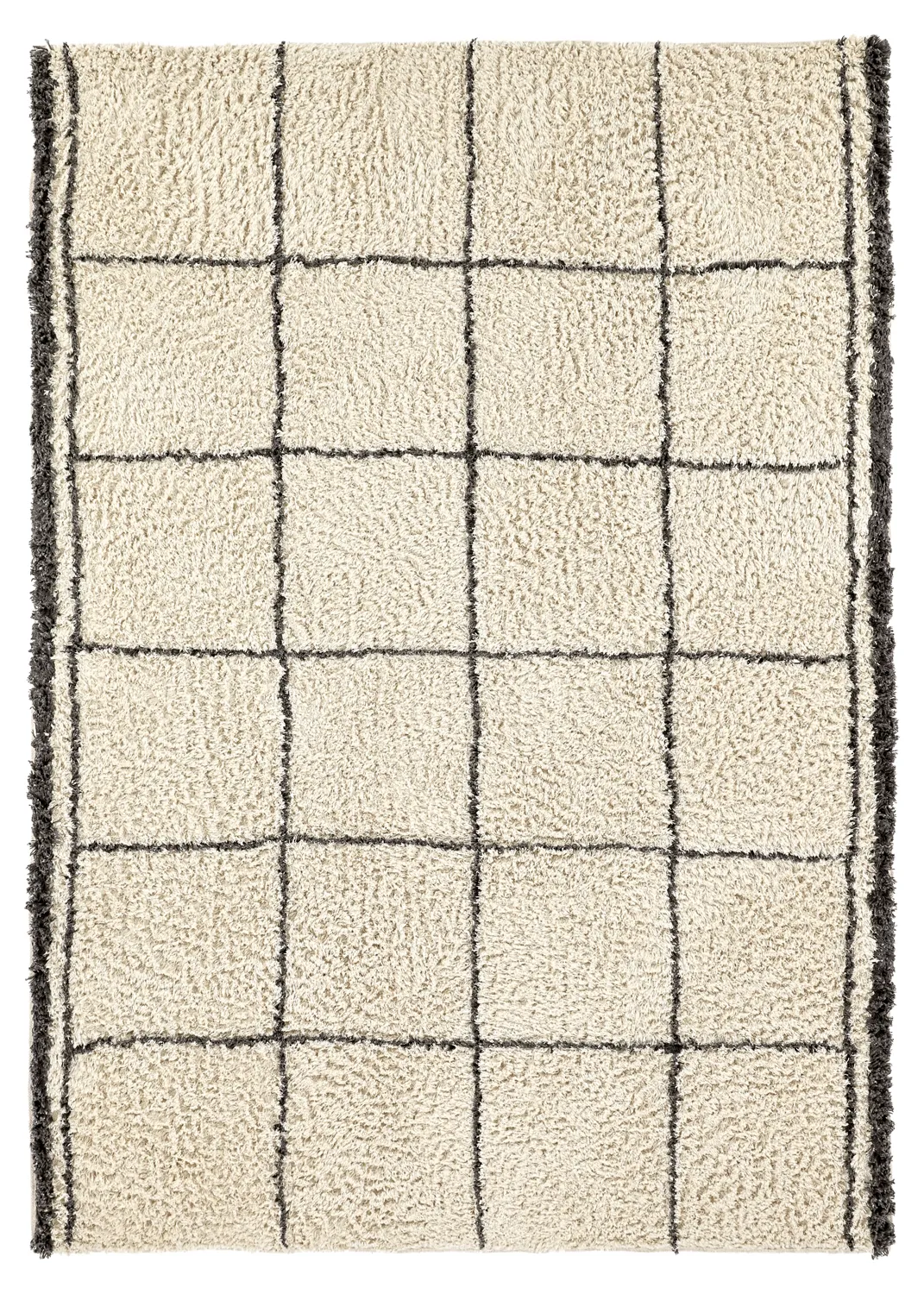 Alfombras de pelo largo - Lana Natural Cotton Shaggy (crema/gris oscuro)