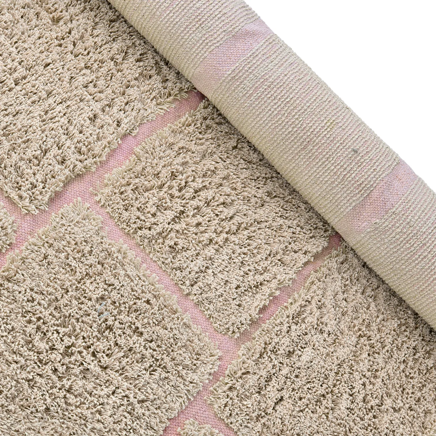 Alfombras de pelo largo - Lindley Natural Cotton Shaggy (beige/rosa)