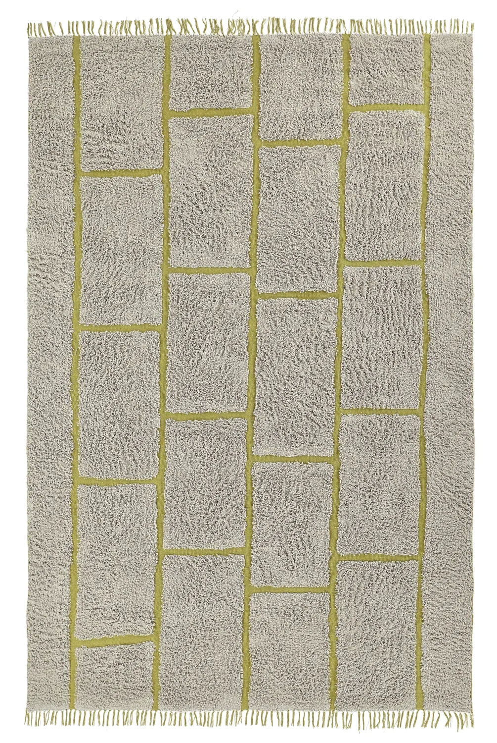 Alfombras de pelo largo - Lindley Natural Cotton Shaggy (gris/verde)
