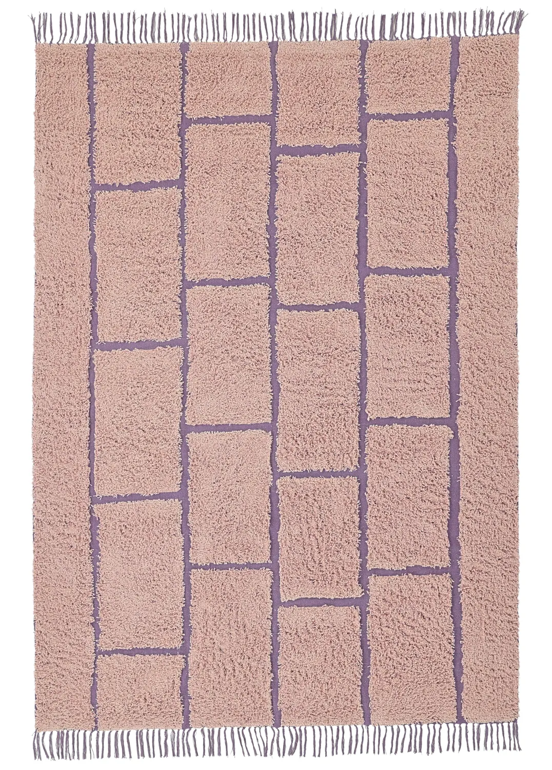 Alfombras de pelo largo - Lindley Natural Cotton Shaggy (rosa/púrpura)