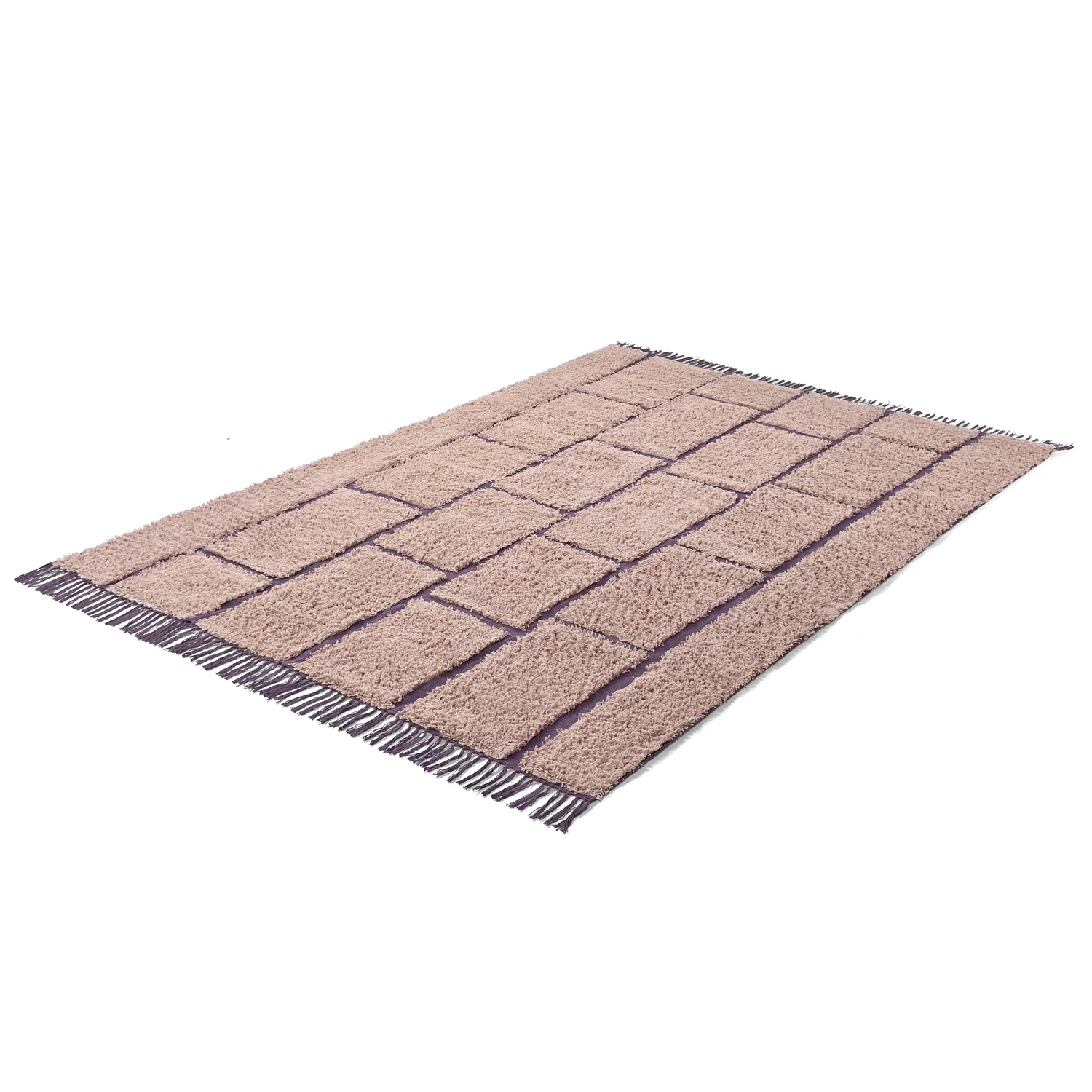 Alfombras de pelo largo - Lindley Natural Cotton Shaggy (rosa/púrpura)