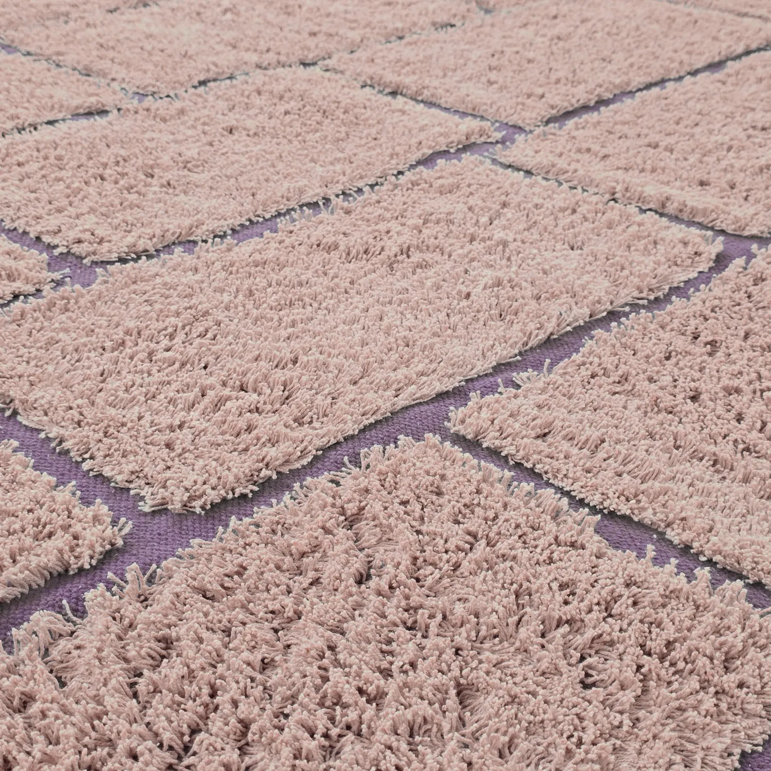 Alfombras de pelo largo - Lindley Natural Cotton Shaggy (rosa/púrpura)