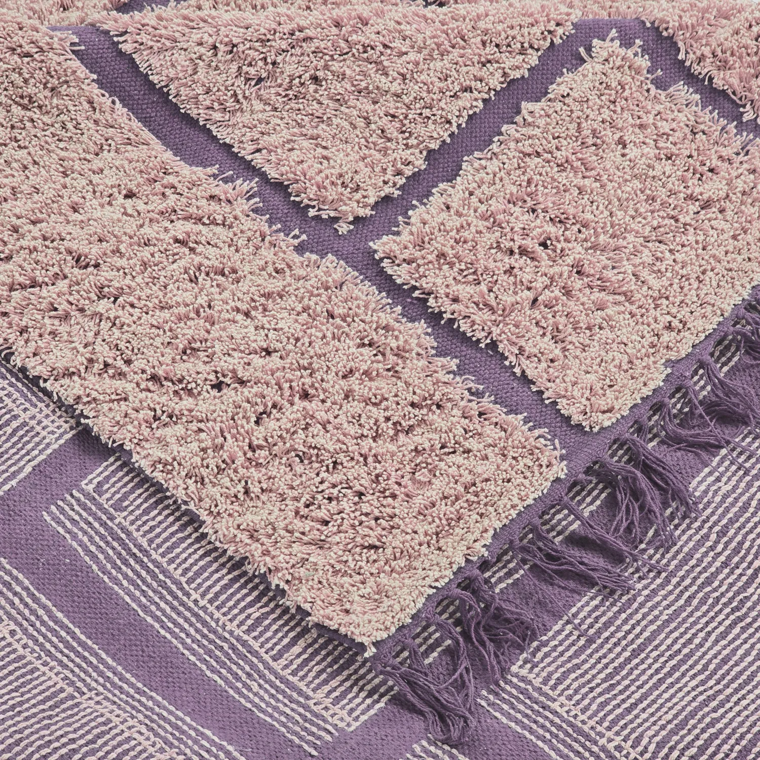 Alfombras de pelo largo - Lindley Natural Cotton Shaggy (rosa/púrpura)