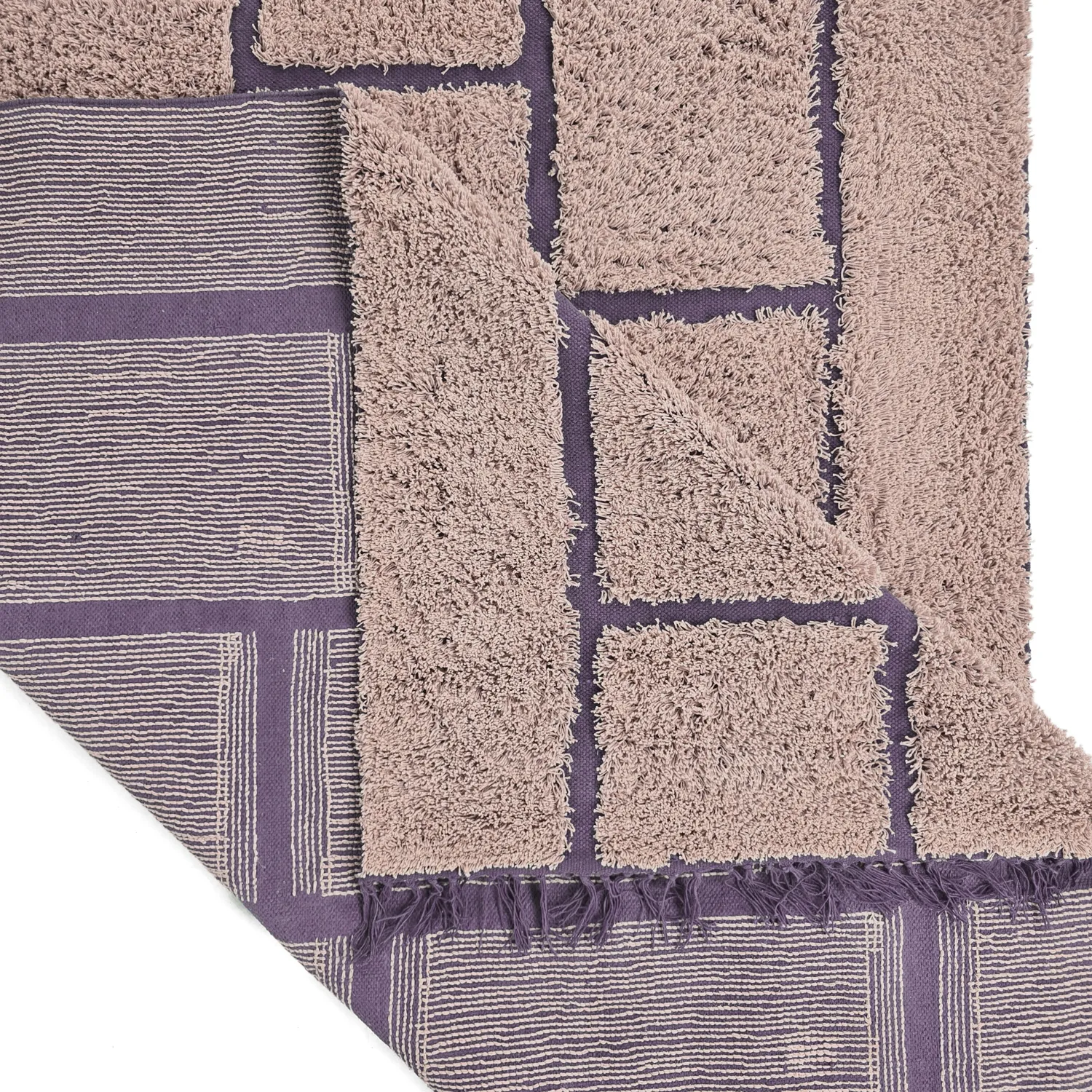 Alfombras de pelo largo - Lindley Natural Cotton Shaggy (rosa/púrpura)