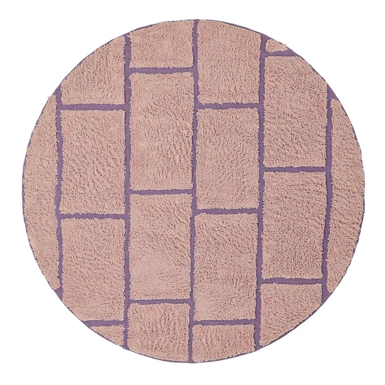 Alfombras redondeadas - Lindley Natural Cotton Shaggy (rosa/púrpura)