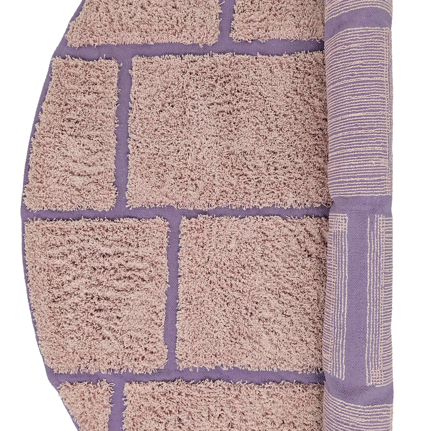 Alfombras redondeadas - Lindley Natural Cotton Shaggy (rosa/púrpura)