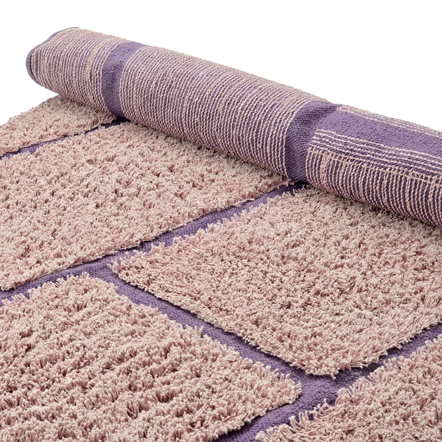 Alfombras redondeadas - Lindley Natural Cotton Shaggy (rosa/púrpura)