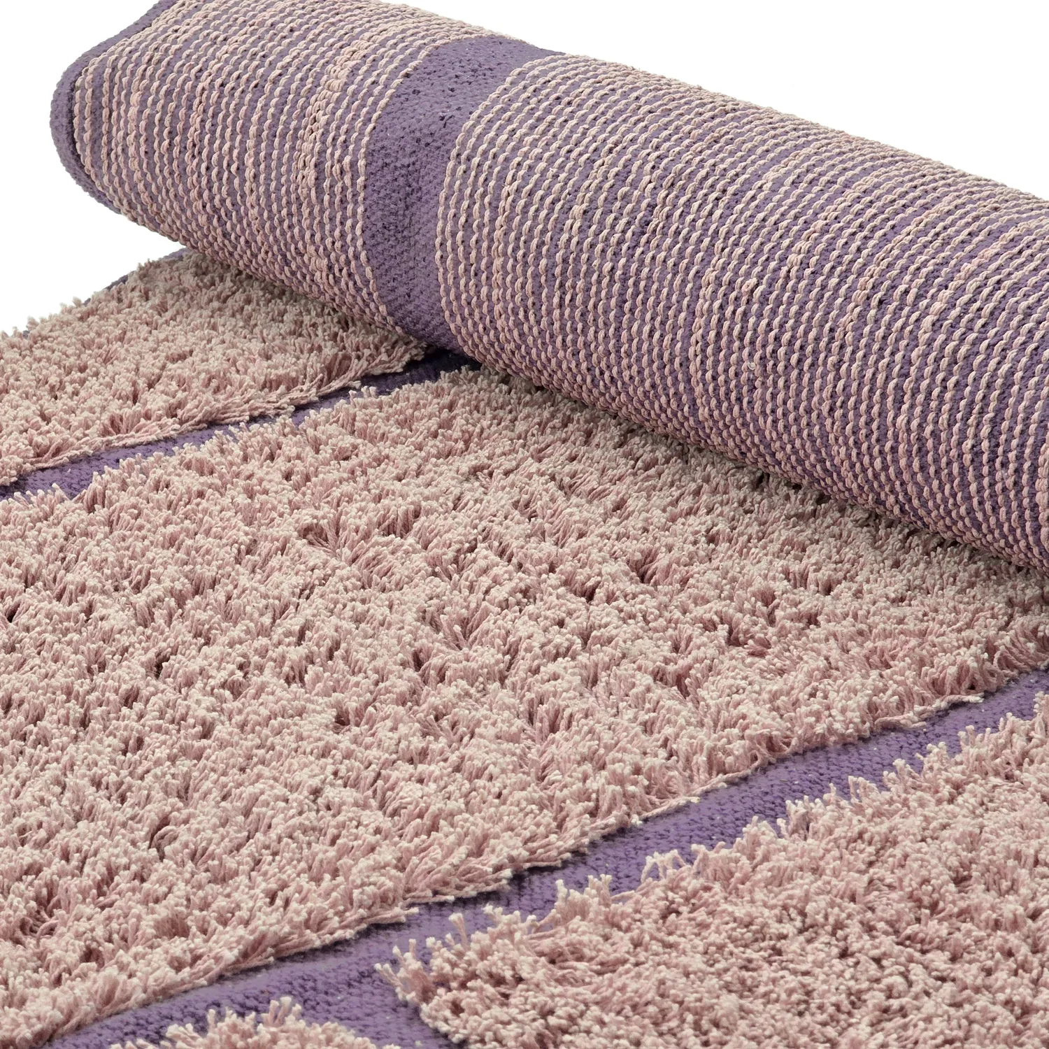 Alfombras redondeadas - Lindley Natural Cotton Shaggy (rosa/púrpura)