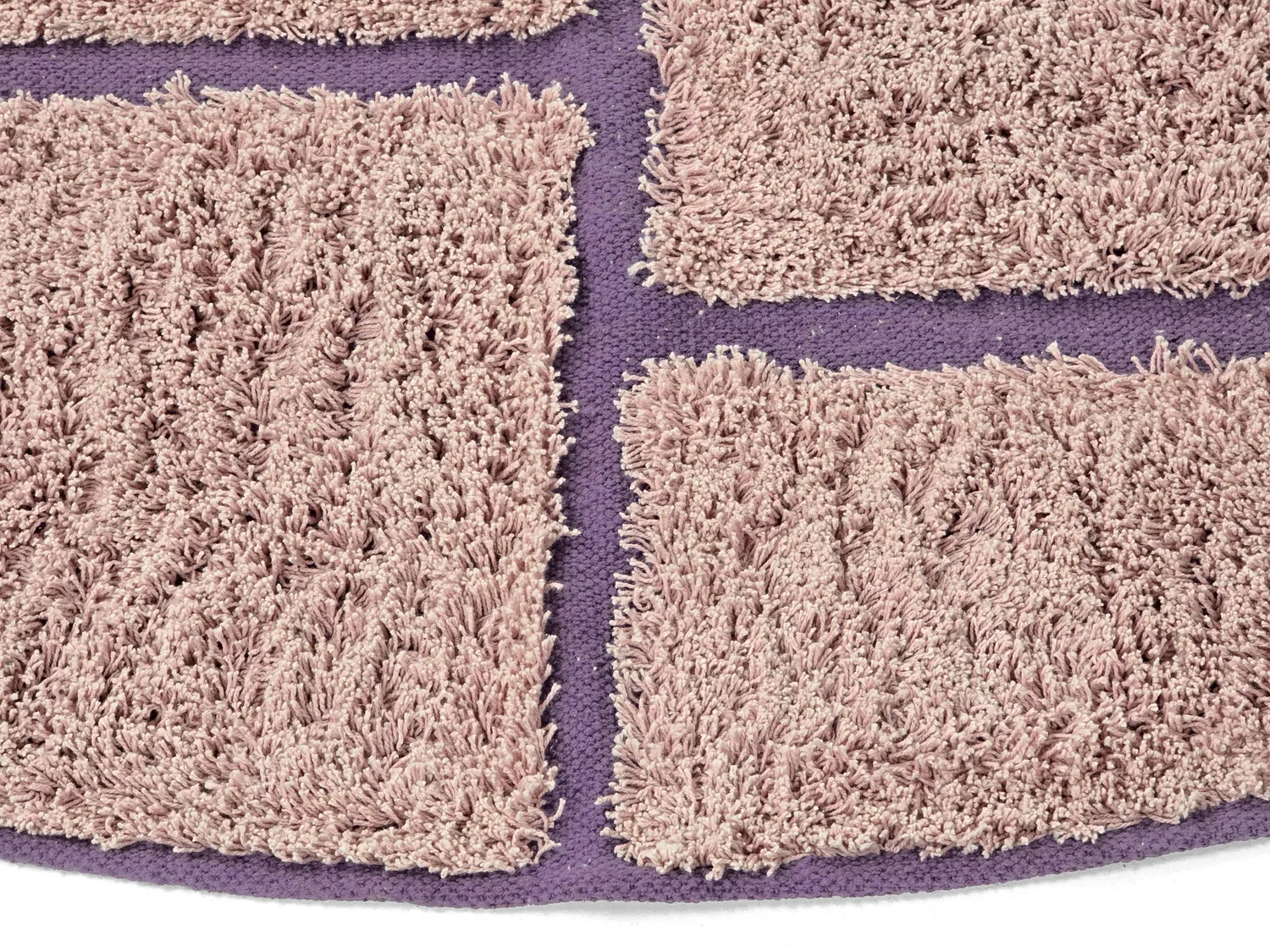 Alfombras redondeadas - Lindley Natural Cotton Shaggy (rosa/púrpura)