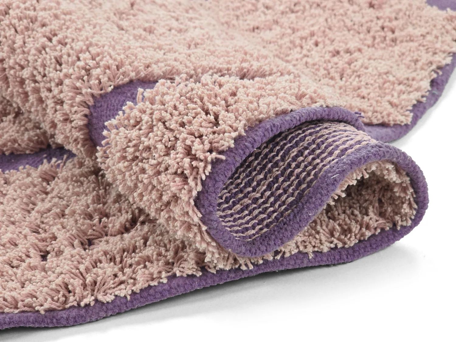 Alfombras redondeadas - Lindley Natural Cotton Shaggy (rosa/púrpura)
