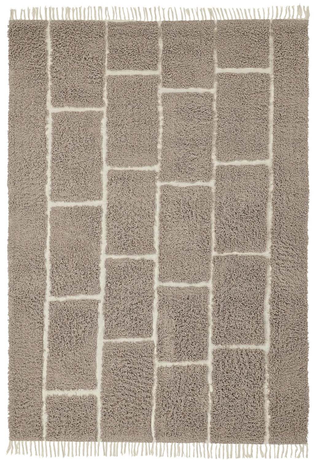 Alfombras de pelo largo - Lindley Natural Cotton Shaggy (topo/gris)