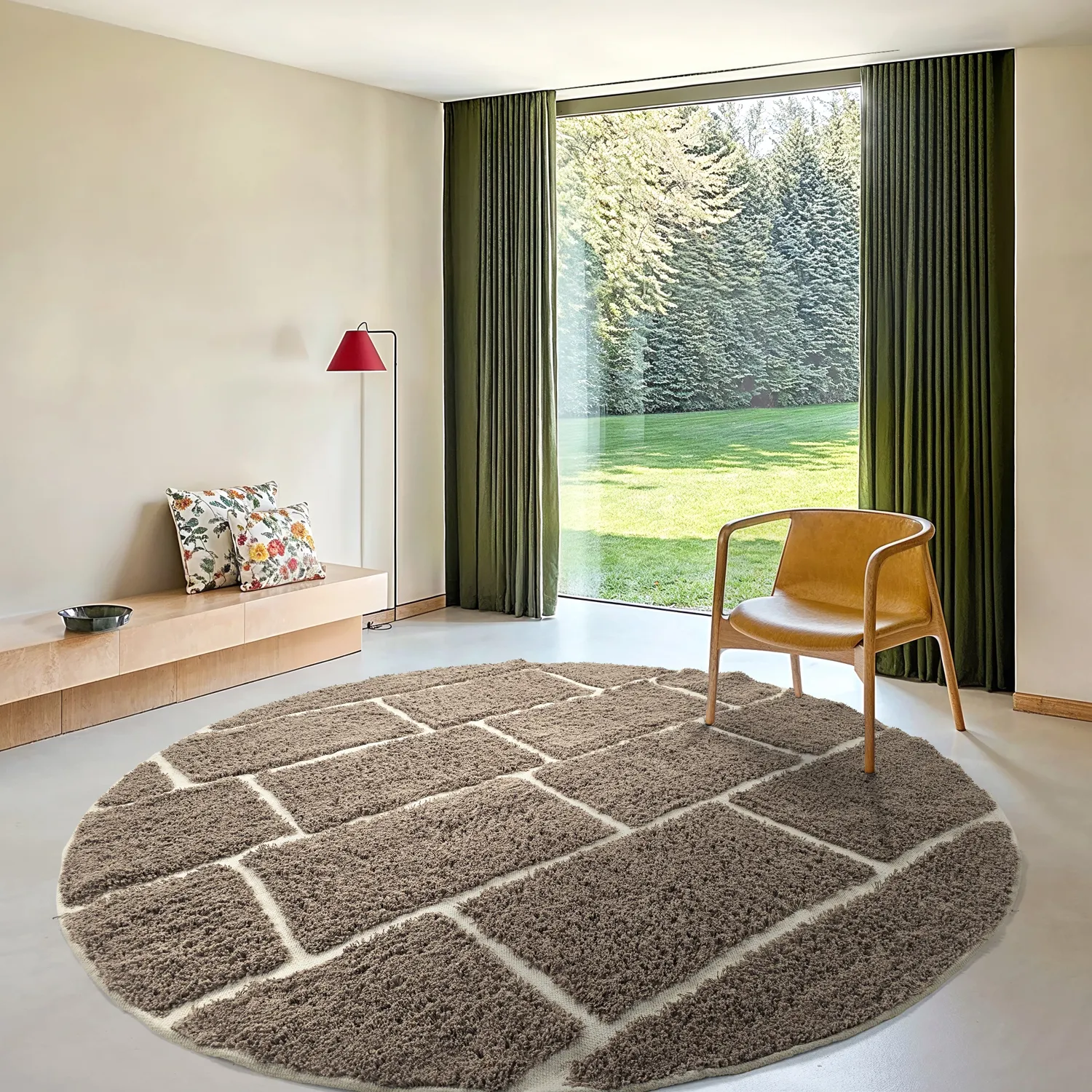 Alfombras redondeadas - Lindley Natural Cotton Shaggy (topo/gris)